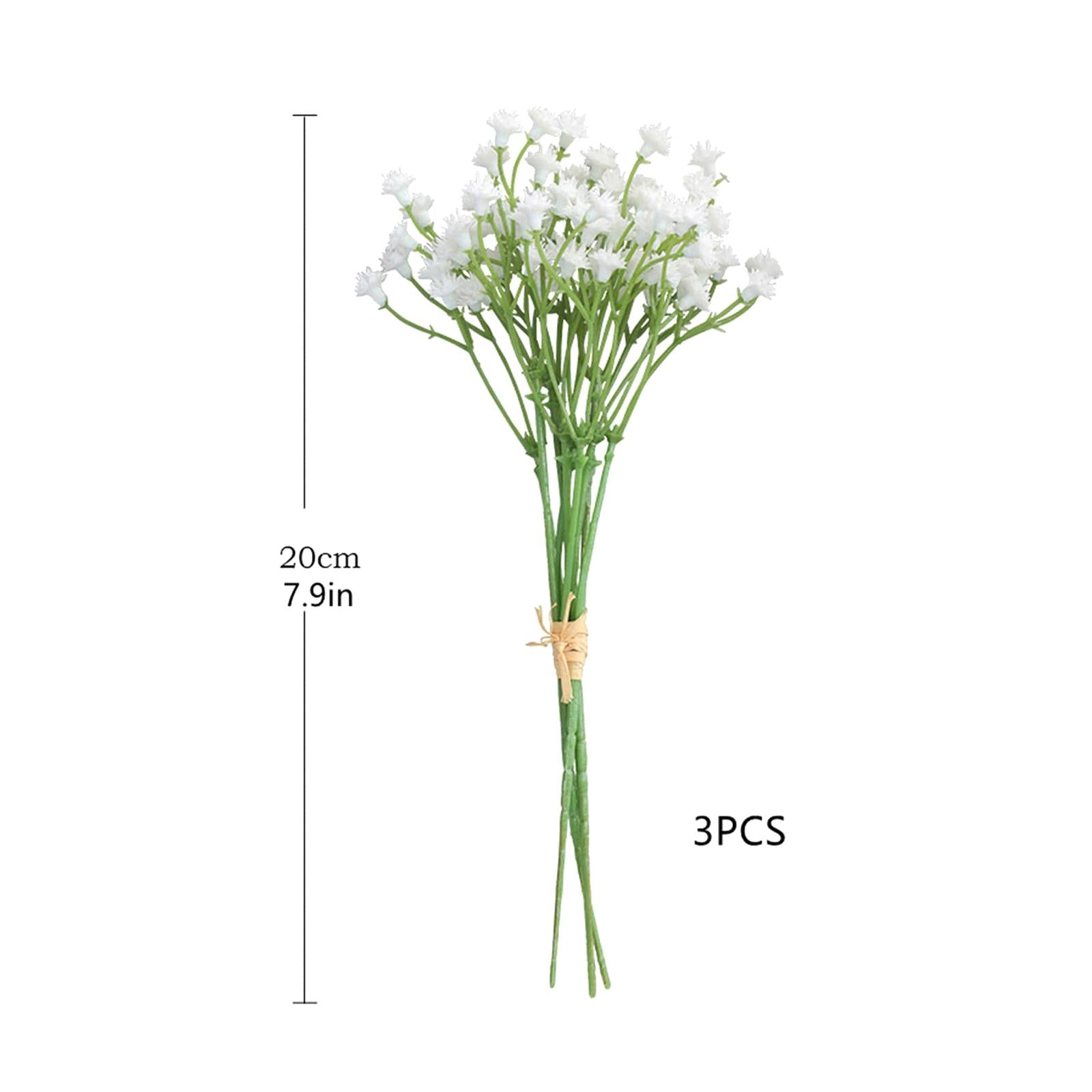 3 Pieces Babys Breath Artificial Flowers for Garden Home Arrangement Wedding White