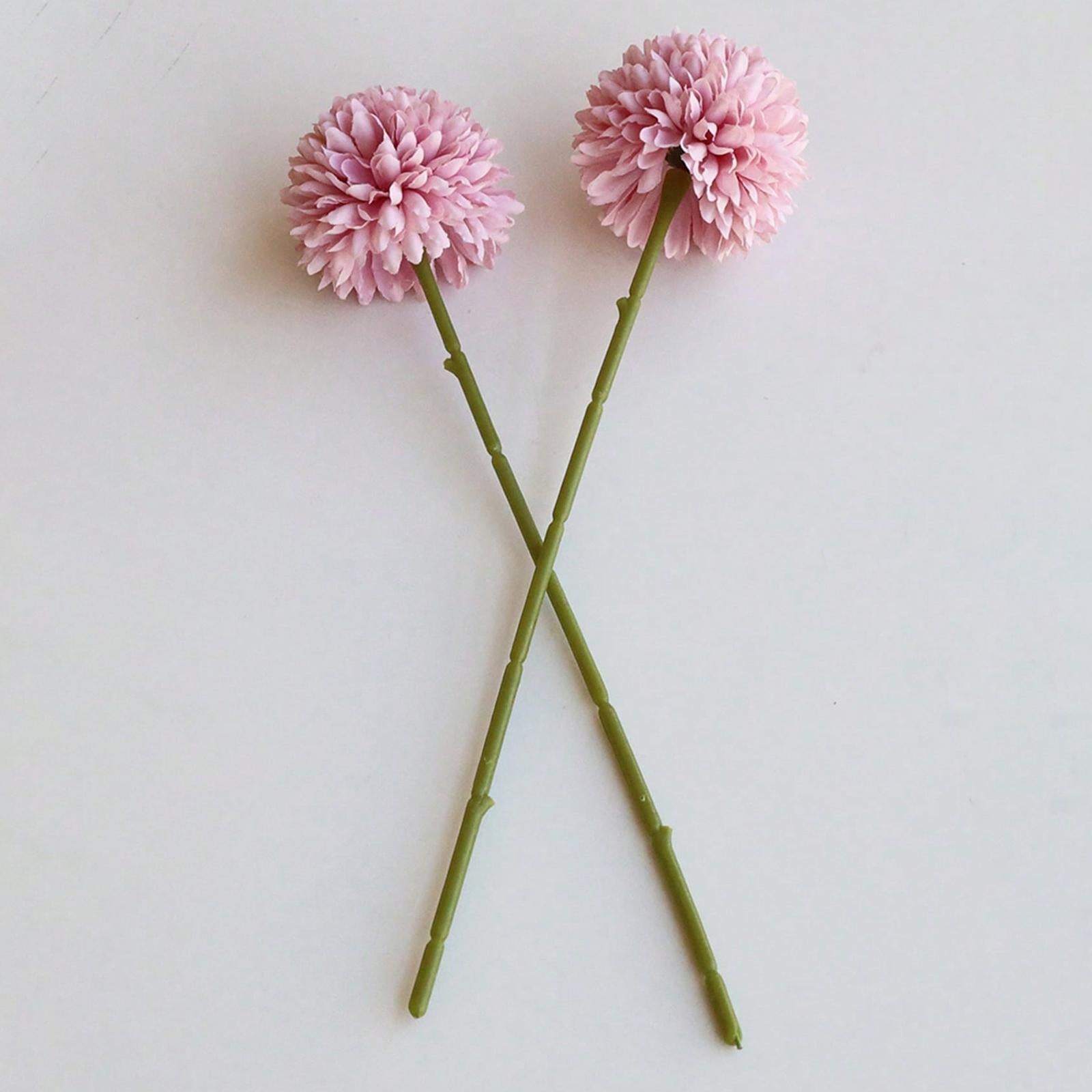 5x Artificial Fake Flower Silk Chrysanthemum Ball for Table House Decoration Purple Pink