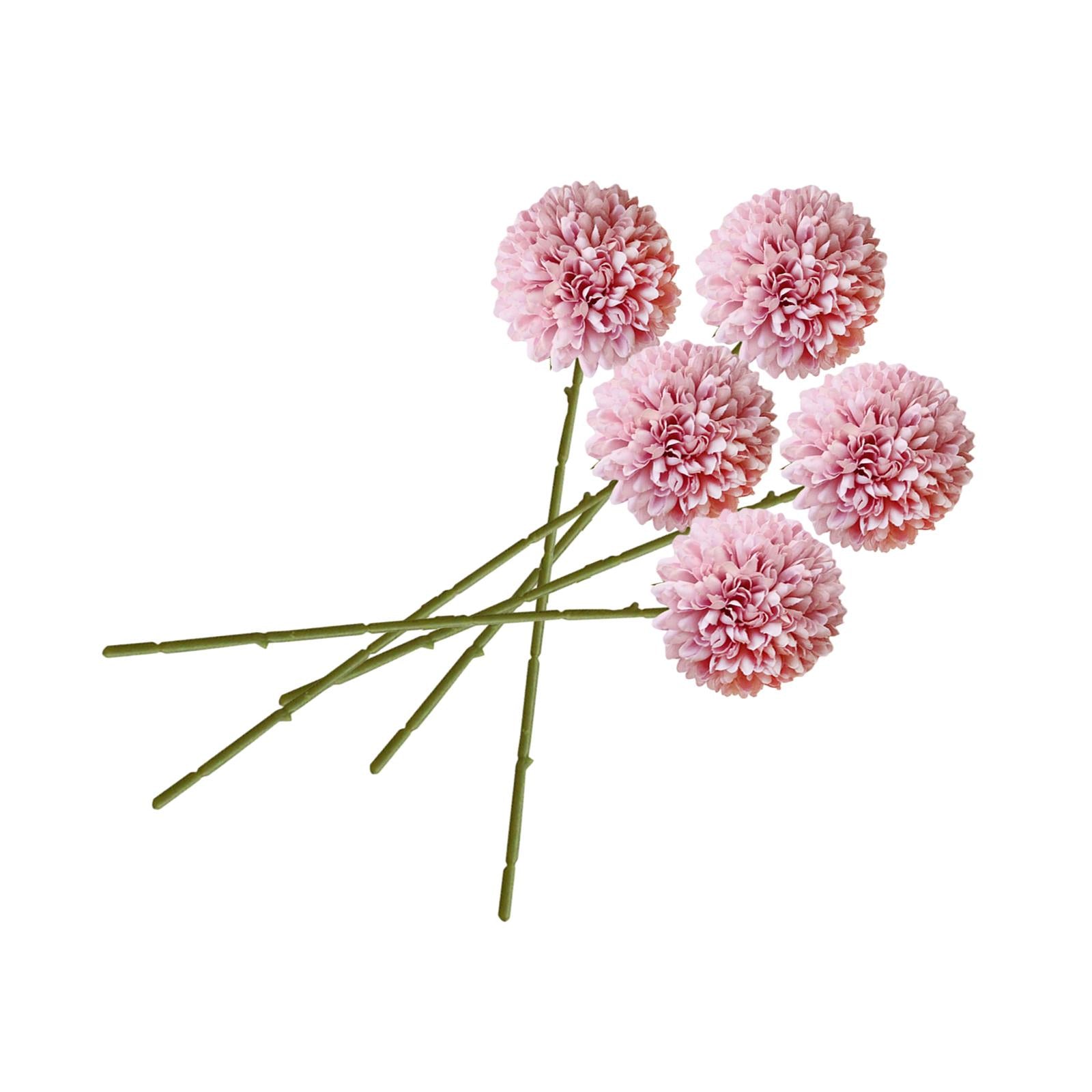 5x Artificial Fake Flower Silk Chrysanthemum Ball for Table House Decoration Purple Pink