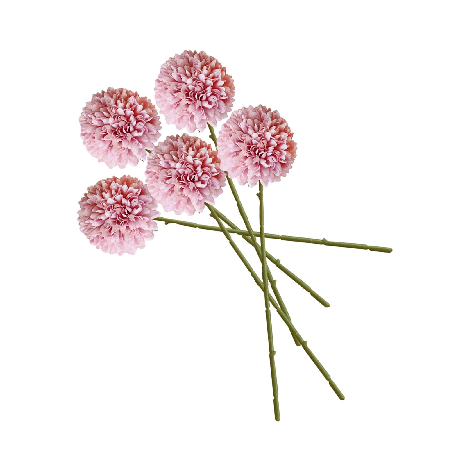 5x Artificial Fake Flower Silk Chrysanthemum Ball for Table House Decoration Purple Pink