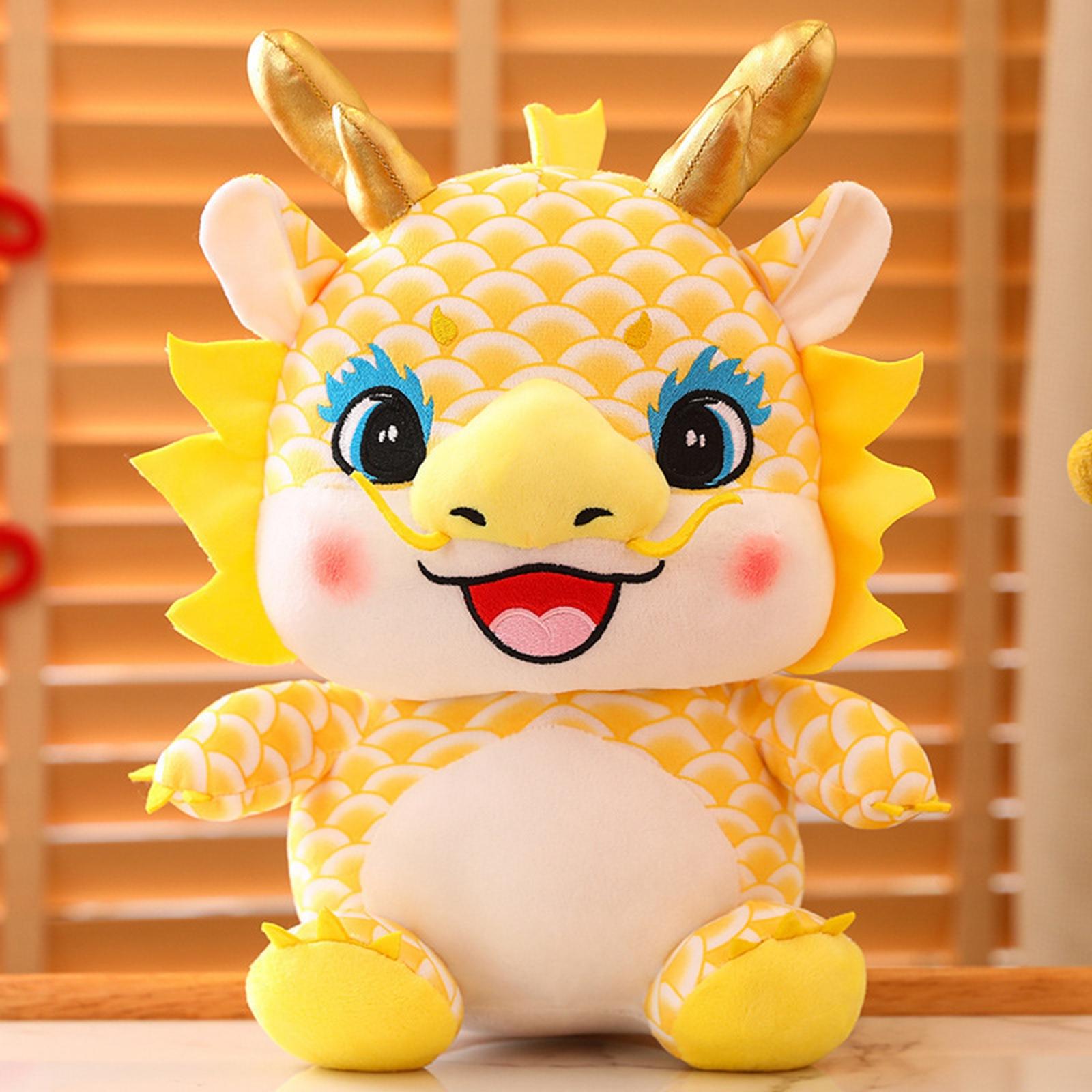 Chinese New Year Dragon Plush Toy Kids Holiday Stuffed Animal Birthday Gifts Yellow