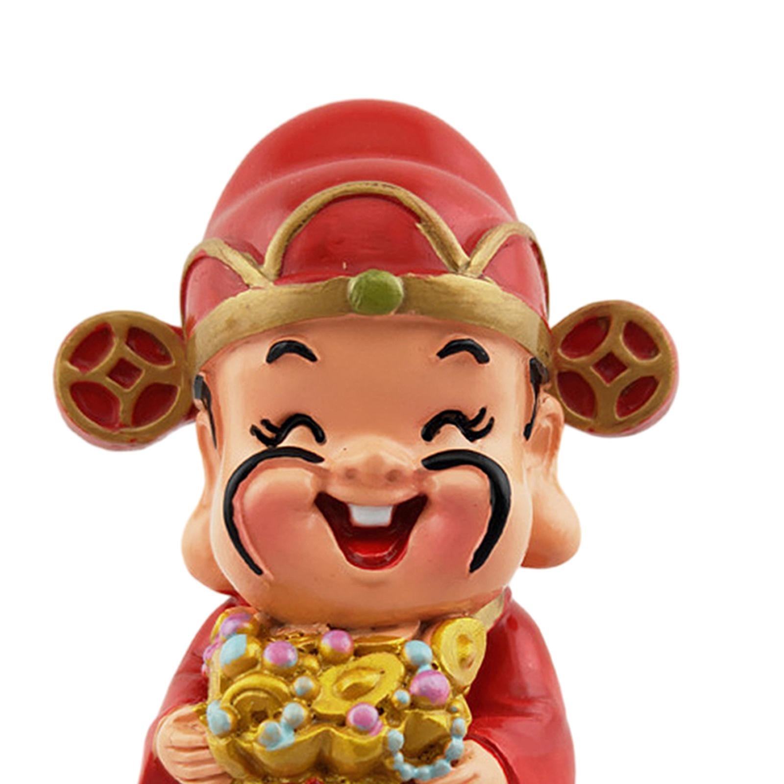God of Fortune Figurine Desktop Ornament for Living Room Bedroom Centerpiece Style E