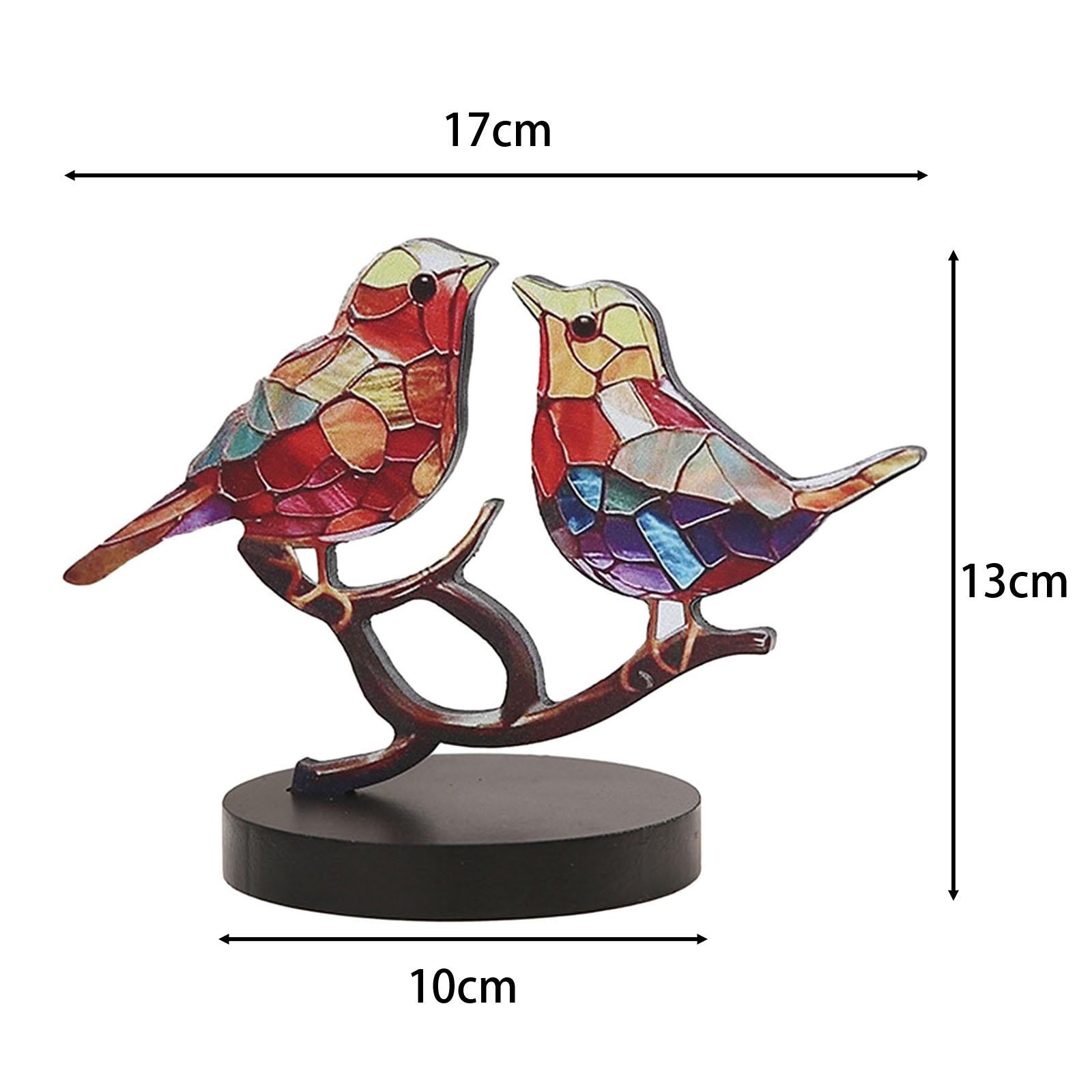 Birds on Branch Tabletop Ornament Bird Statue for Bedroom Entrance Fireplace 2 Birds