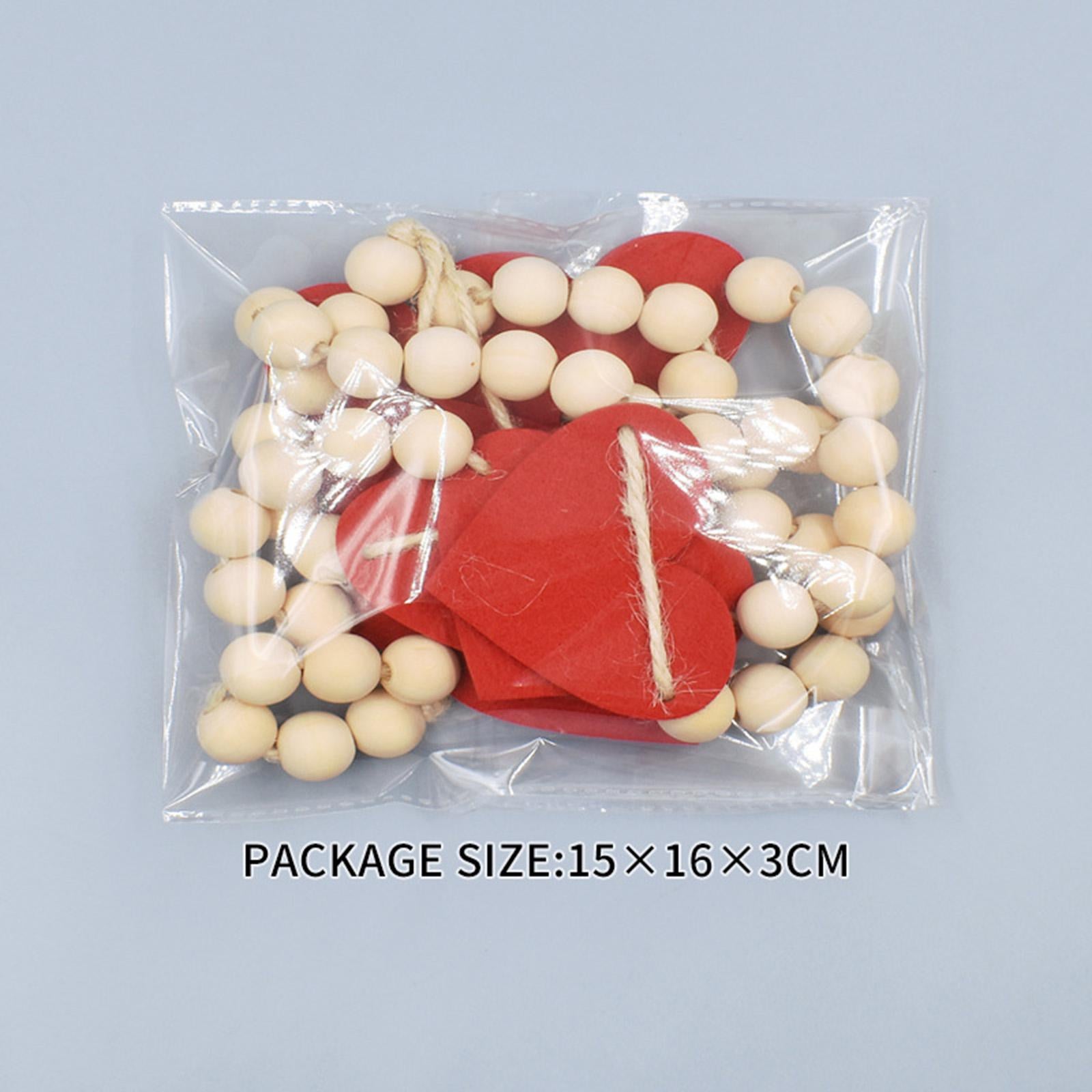 Heart Beads Love Knots Craft Rustic Valentine Wood Bead for Garland DIY Home