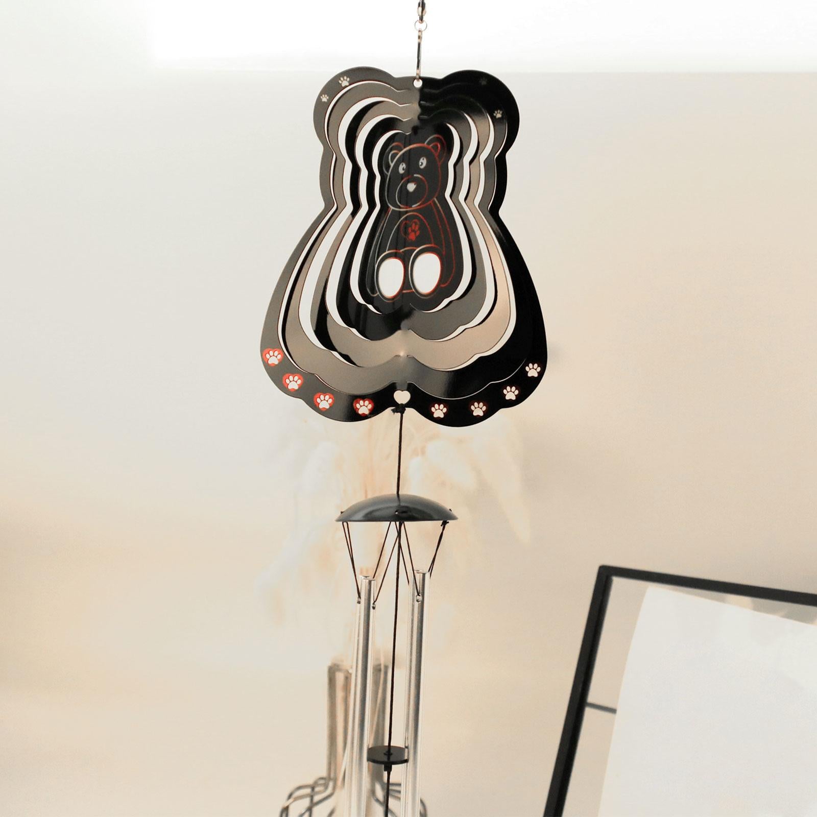 Wind Chime Valentine's Day Decoration for Thanksgiving Day Anniversary Party Black Bear