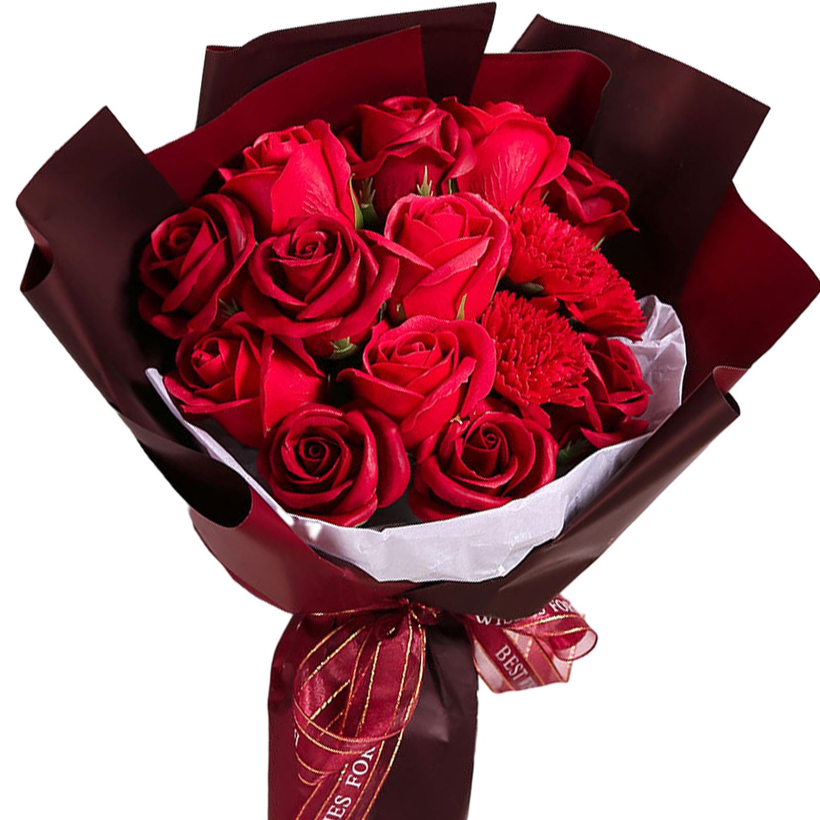 Valentines Day Soap Rose Flower Bouquet for Engagement Ceremony Mother's Day Red