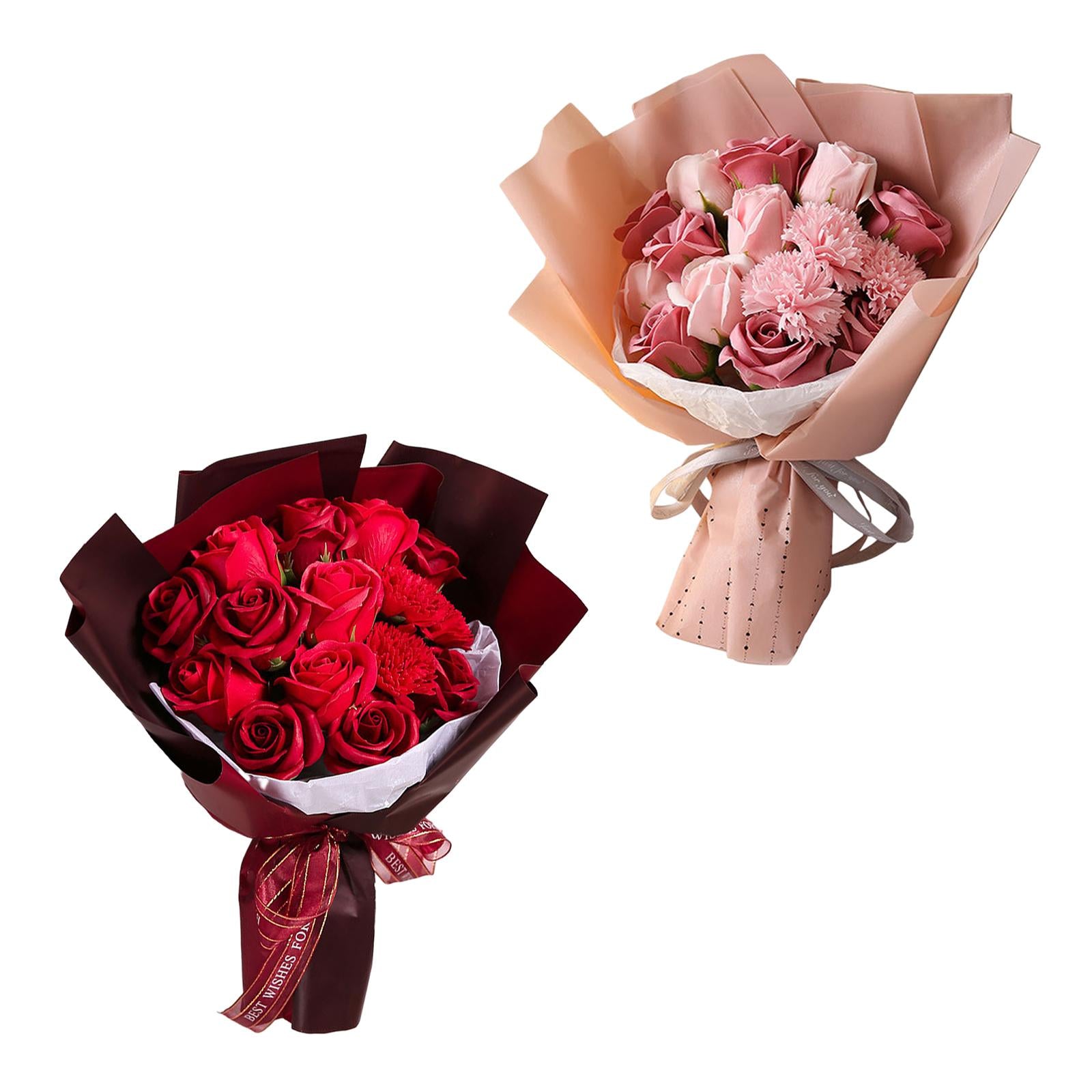 Valentines Day Soap Rose Flower Bouquet for Engagement Ceremony Mother's Day Red