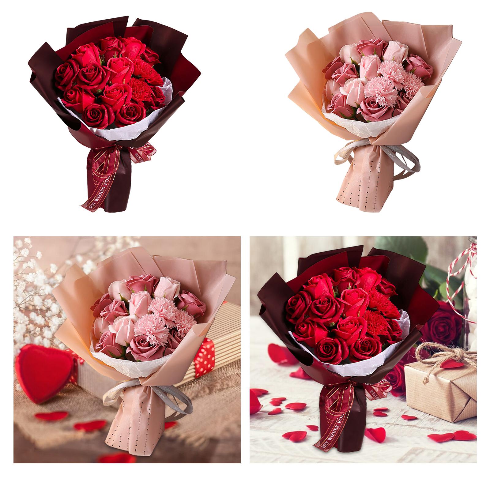 Valentines Day Soap Rose Flower Bouquet for Engagement Ceremony Mother's Day Red
