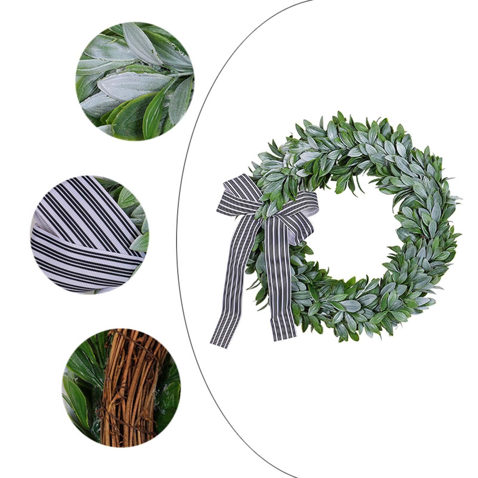 Artificial Garland Beautiful Green Leaves Wreath for Porch Easter Decoration