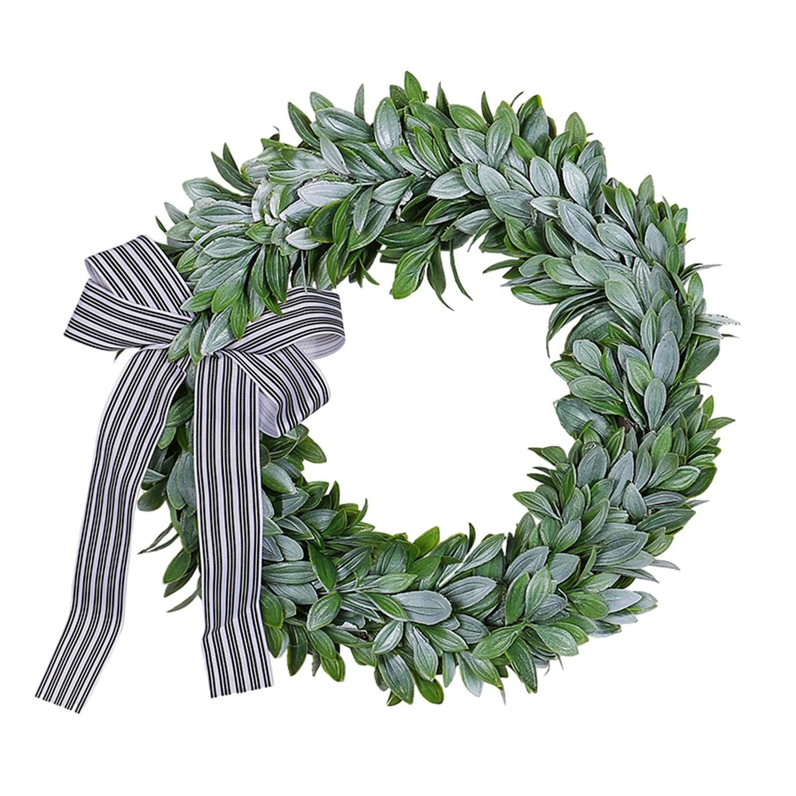 Artificial Garland Beautiful Green Leaves Wreath for Porch Easter Decoration