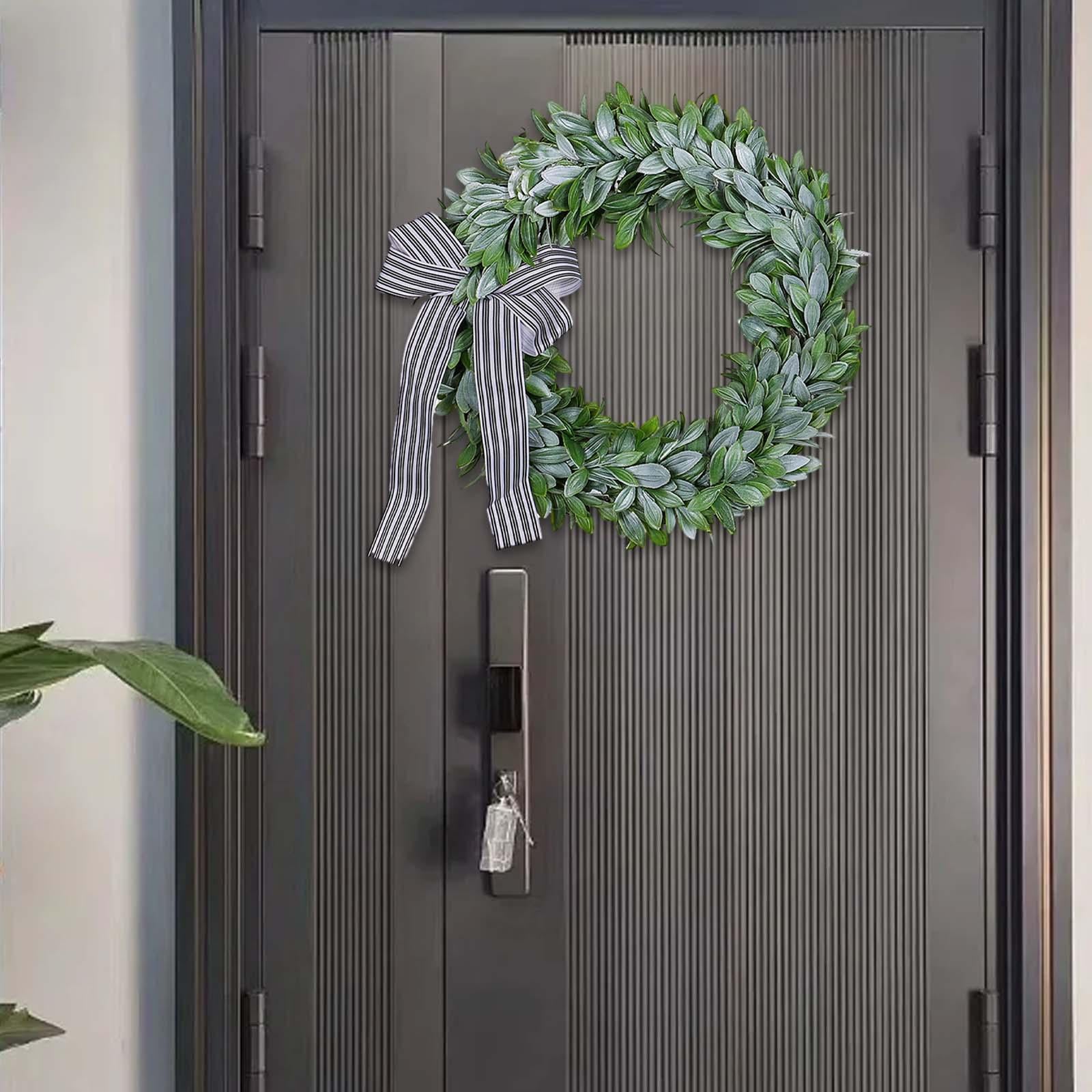 Artificial Garland Beautiful Green Leaves Wreath for Porch Easter Decoration