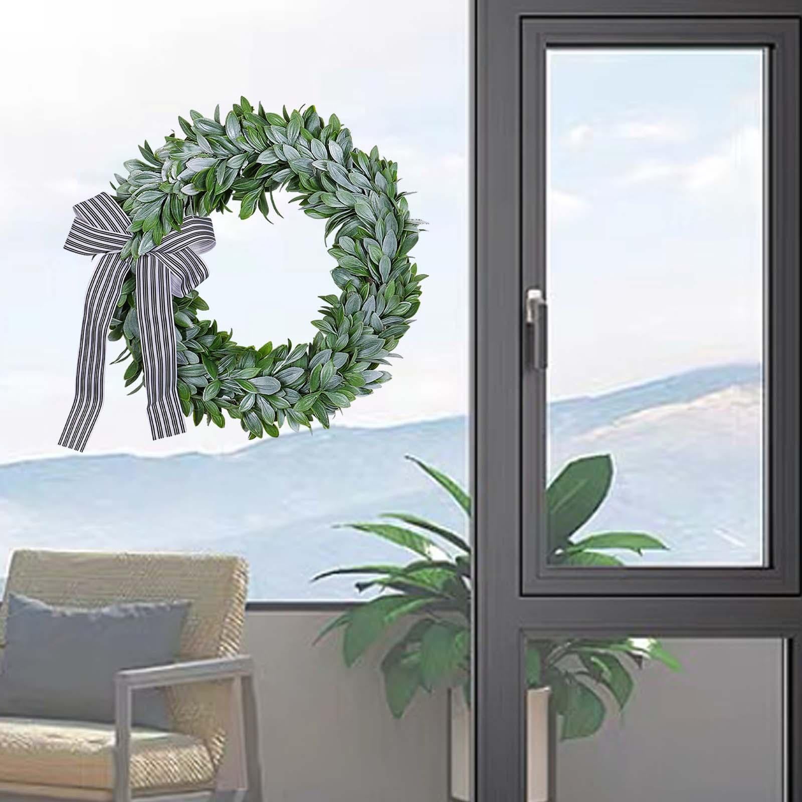 Artificial Garland Beautiful Green Leaves Wreath for Porch Easter Decoration
