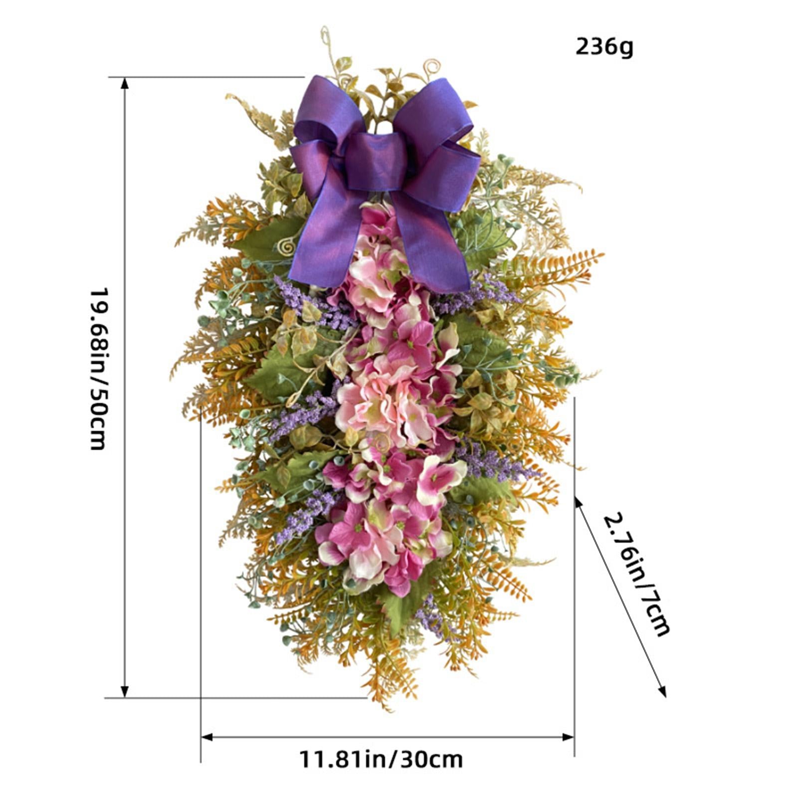 Floral Swag Ornaments Realistic Texture Teardrop Wreath for Wall Room Garden