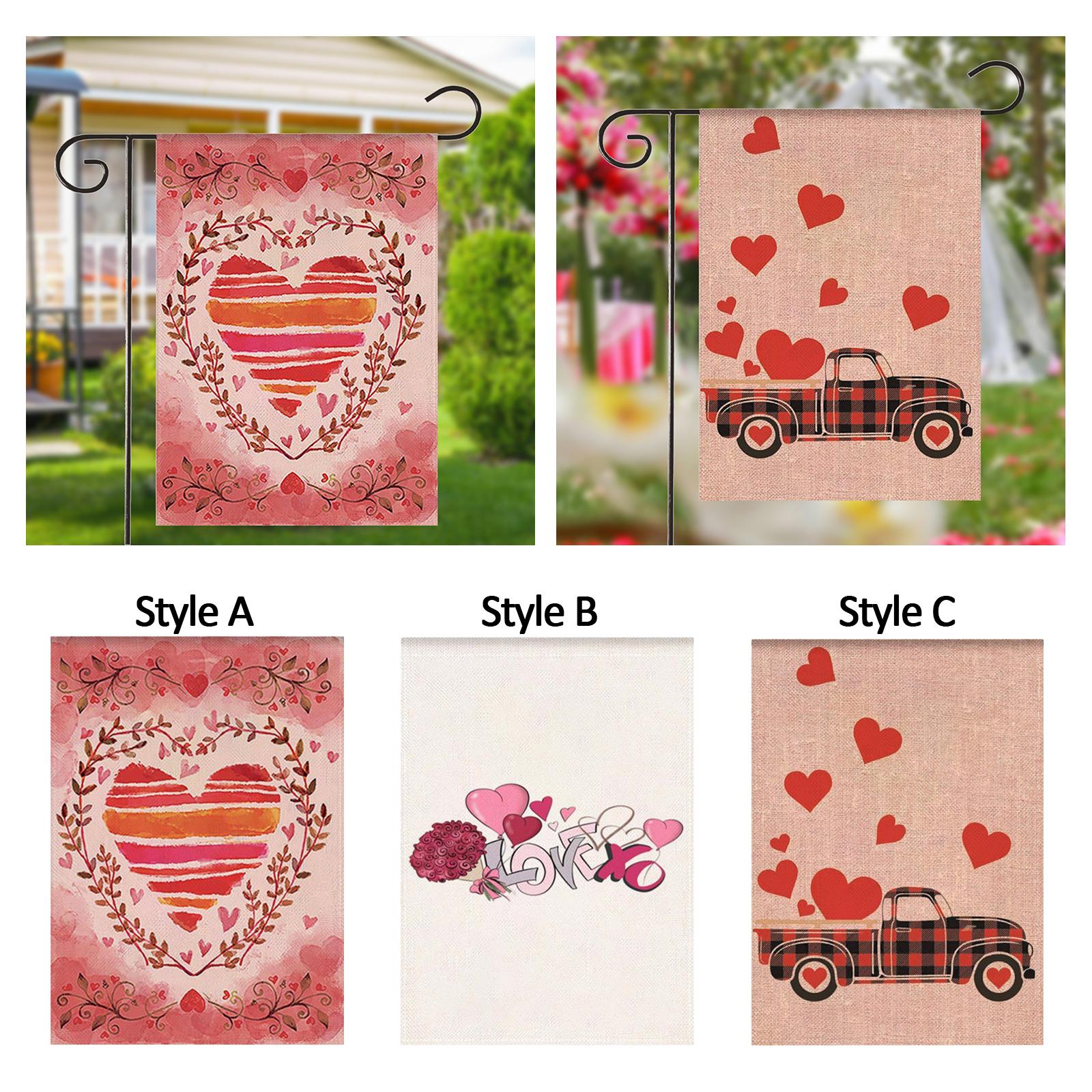 Valentine's Day Flag Valentine Flag Garden Flag for Outside Backyard Veranda Style A