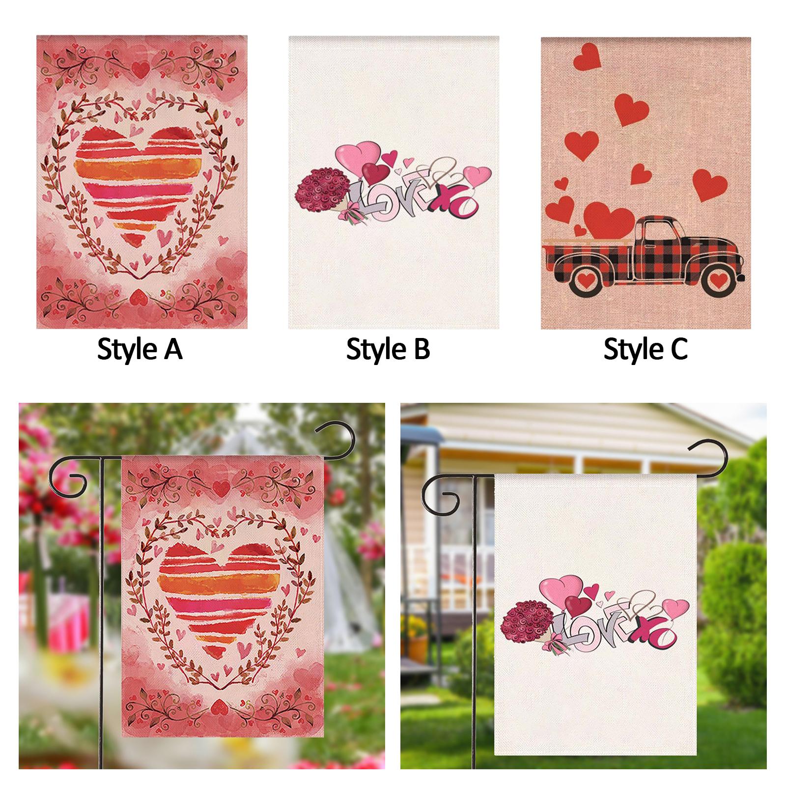 Valentine's Day Flag Valentine Flag Garden Flag for Outside Backyard Veranda Style A
