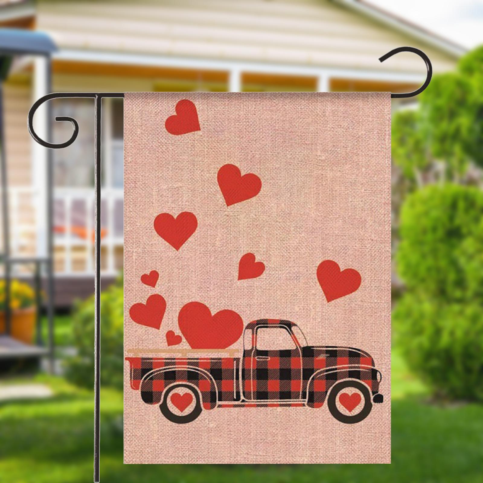 Valentine's Day Flag Valentine Flag Garden Flag for Outside Backyard Veranda Style C