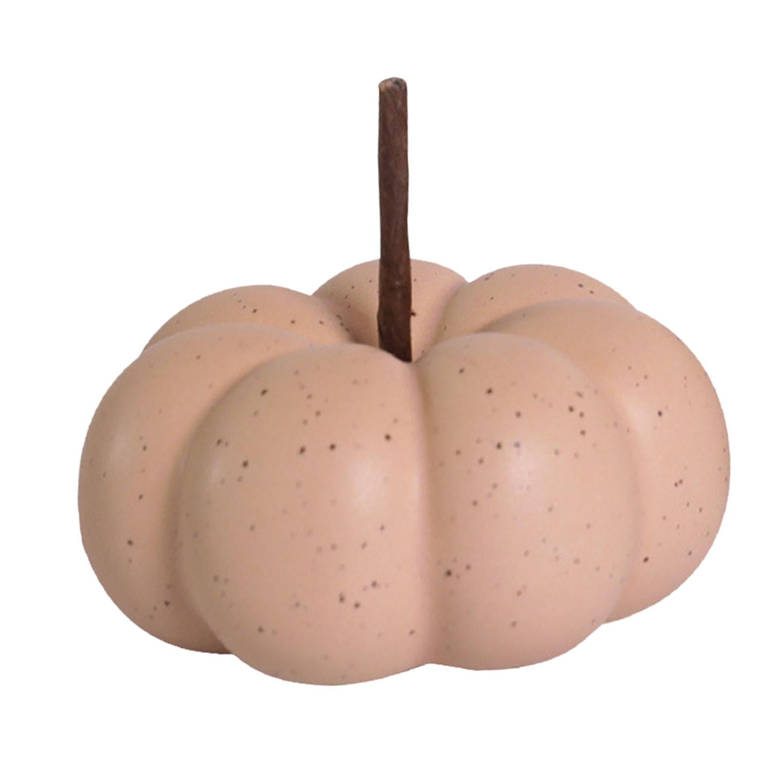 Fake Pumpkins Model Ceramic Artificial Pumpkins for Halloween Fireplace Fall Pink