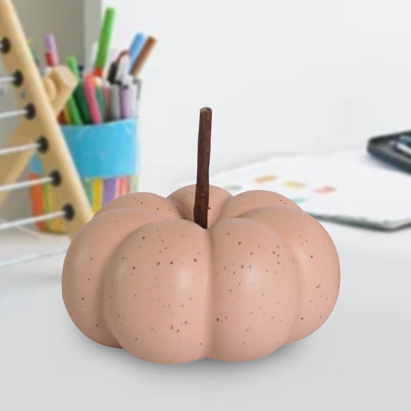 Fake Pumpkins Model Ceramic Artificial Pumpkins for Halloween Fireplace Fall Pink