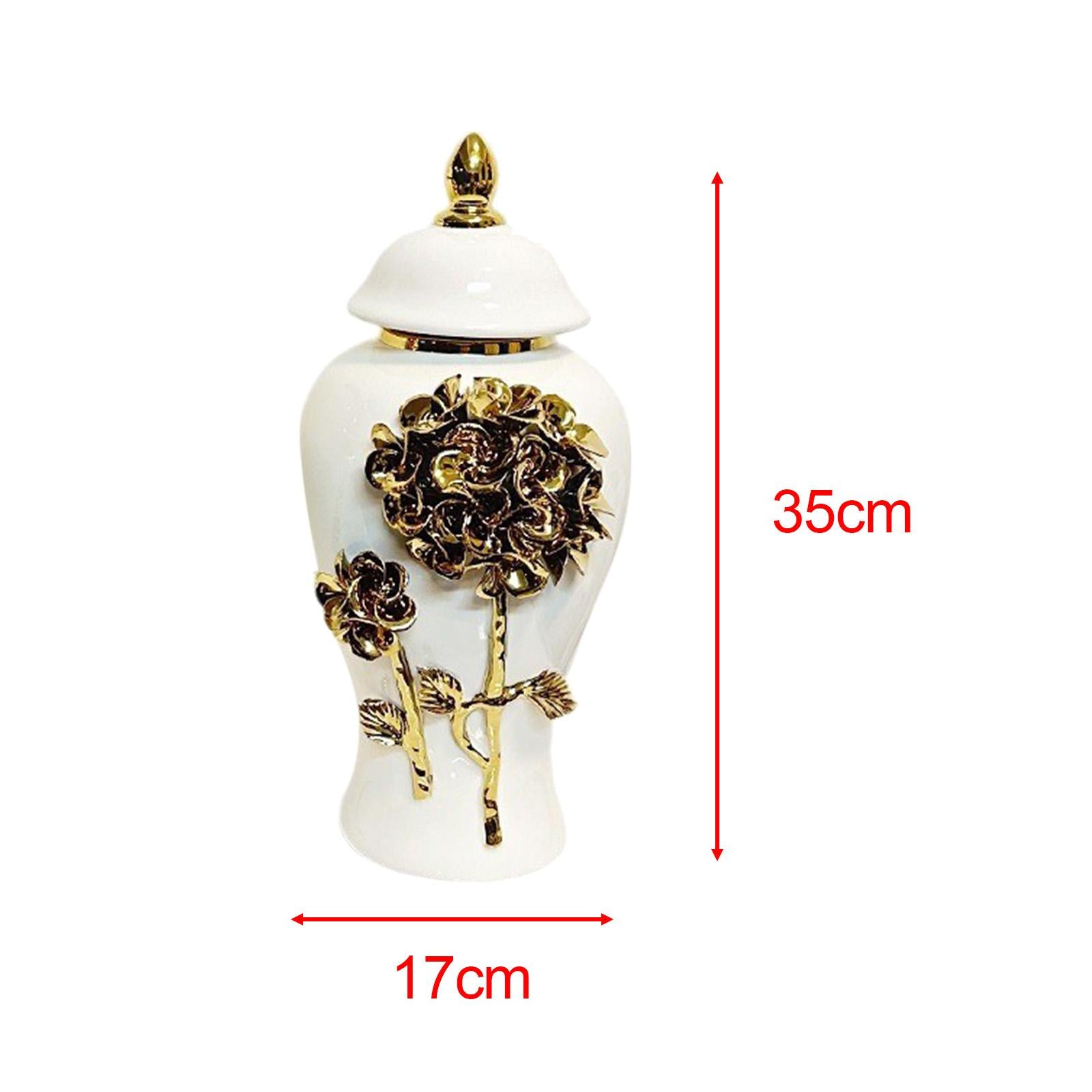 Ceramic Vase Decoration Porcelain Ginger Jar for Storage Tank Bedroom Floral