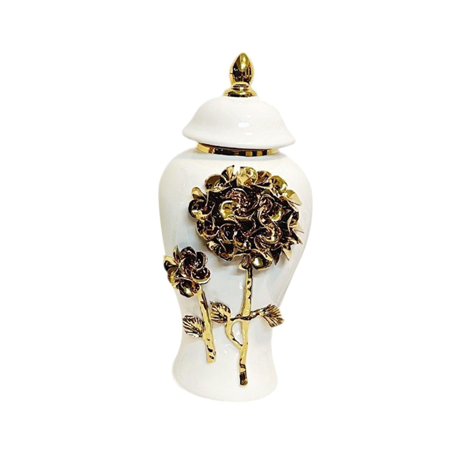Ceramic Vase Decoration Porcelain Ginger Jar for Storage Tank Bedroom Floral