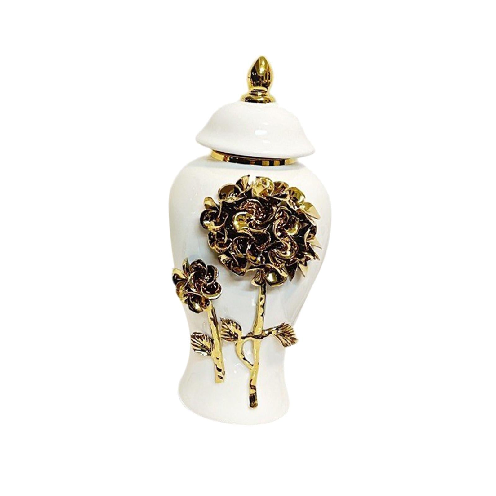 Ceramic Vase Decoration Porcelain Ginger Jar for Storage Tank Bedroom Floral