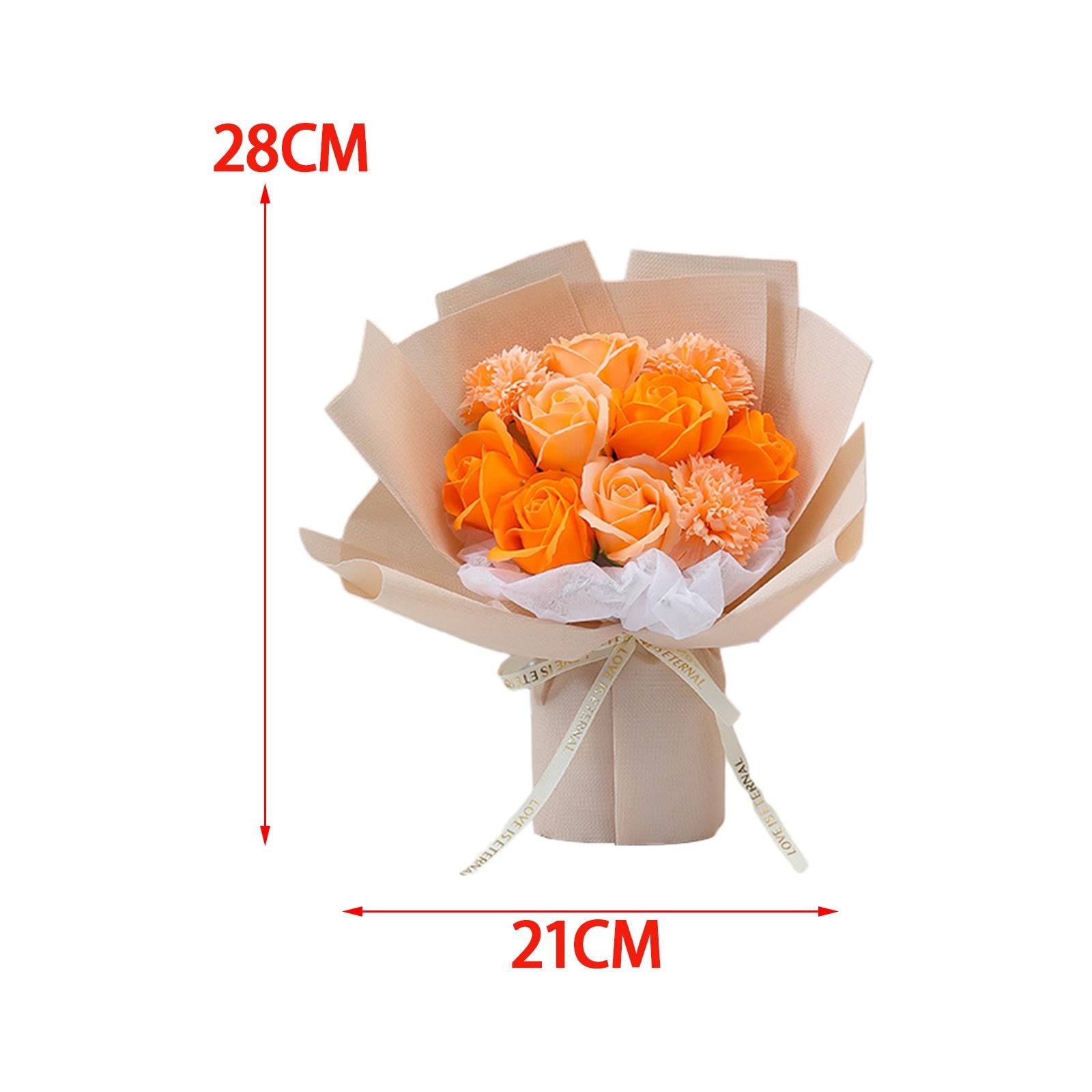Rose Bouquets Soap Flower for Valentines Day Teachers' Day Special Occassions Orange