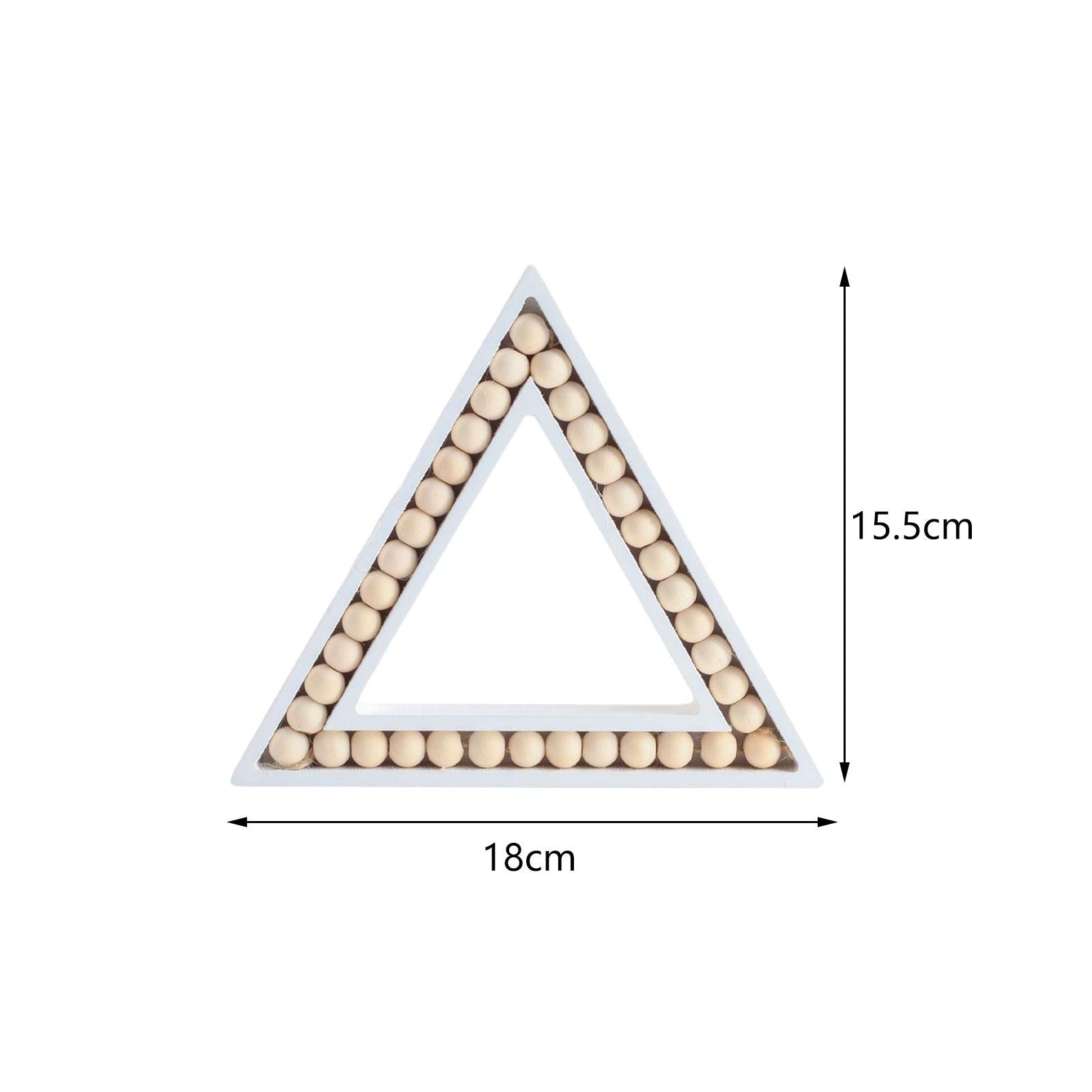 Triangle Decoration Aesthetic Wooden Handicraft for Shelf Office Dining Room 15.5x18x2cm