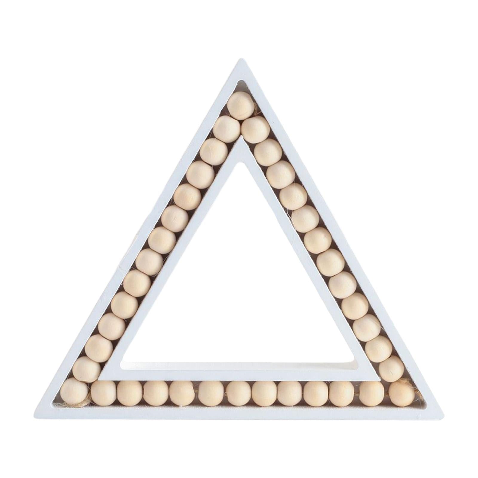 Triangle Decoration Aesthetic Wooden Handicraft for Shelf Office Dining Room 15.5x18x2cm