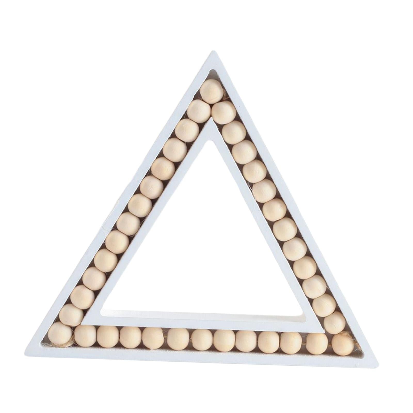 Triangle Decoration Aesthetic Wooden Handicraft for Shelf Office Dining Room 15.5x18x2cm