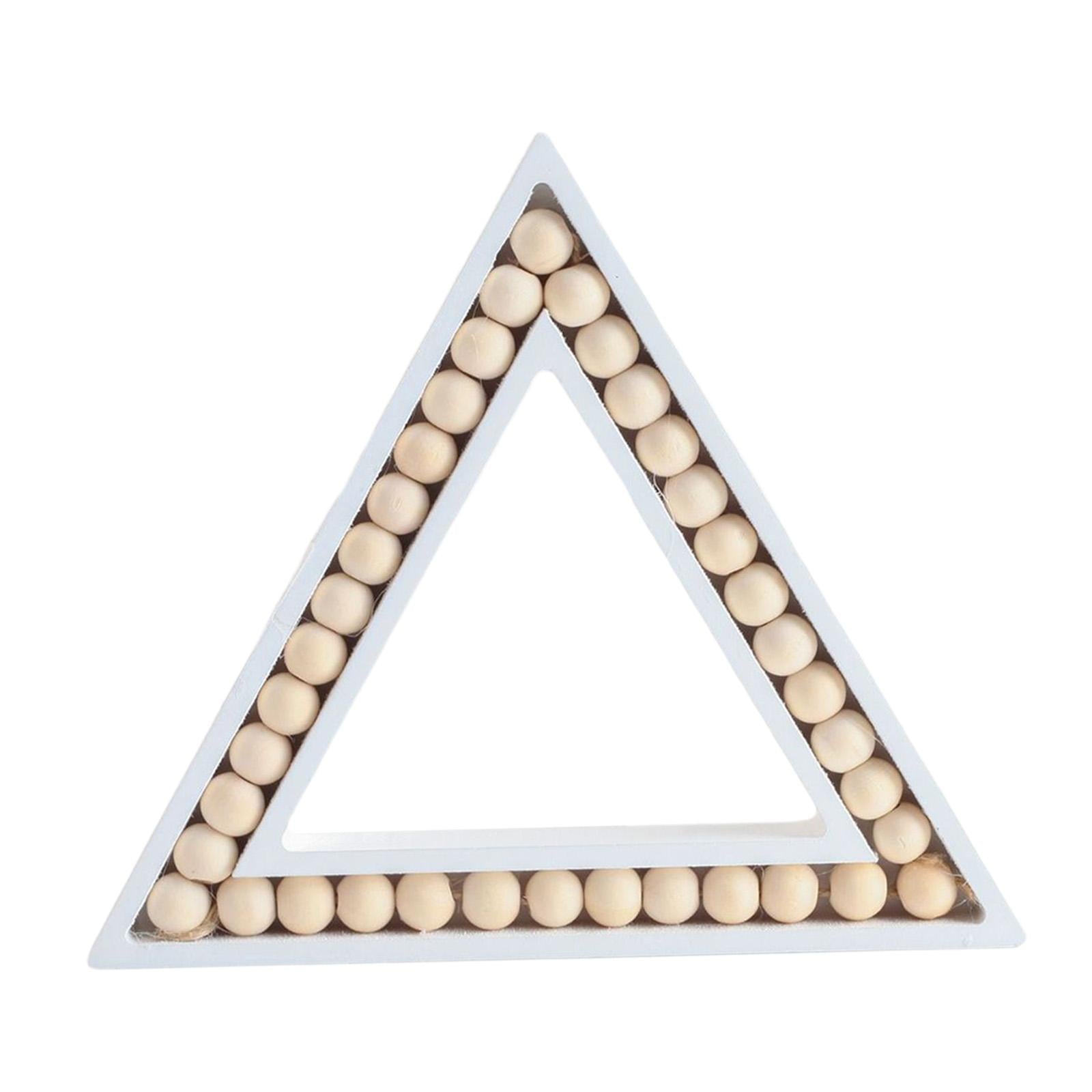 Triangle Decoration Aesthetic Wooden Handicraft for Shelf Office Dining Room 15.5x18x2cm
