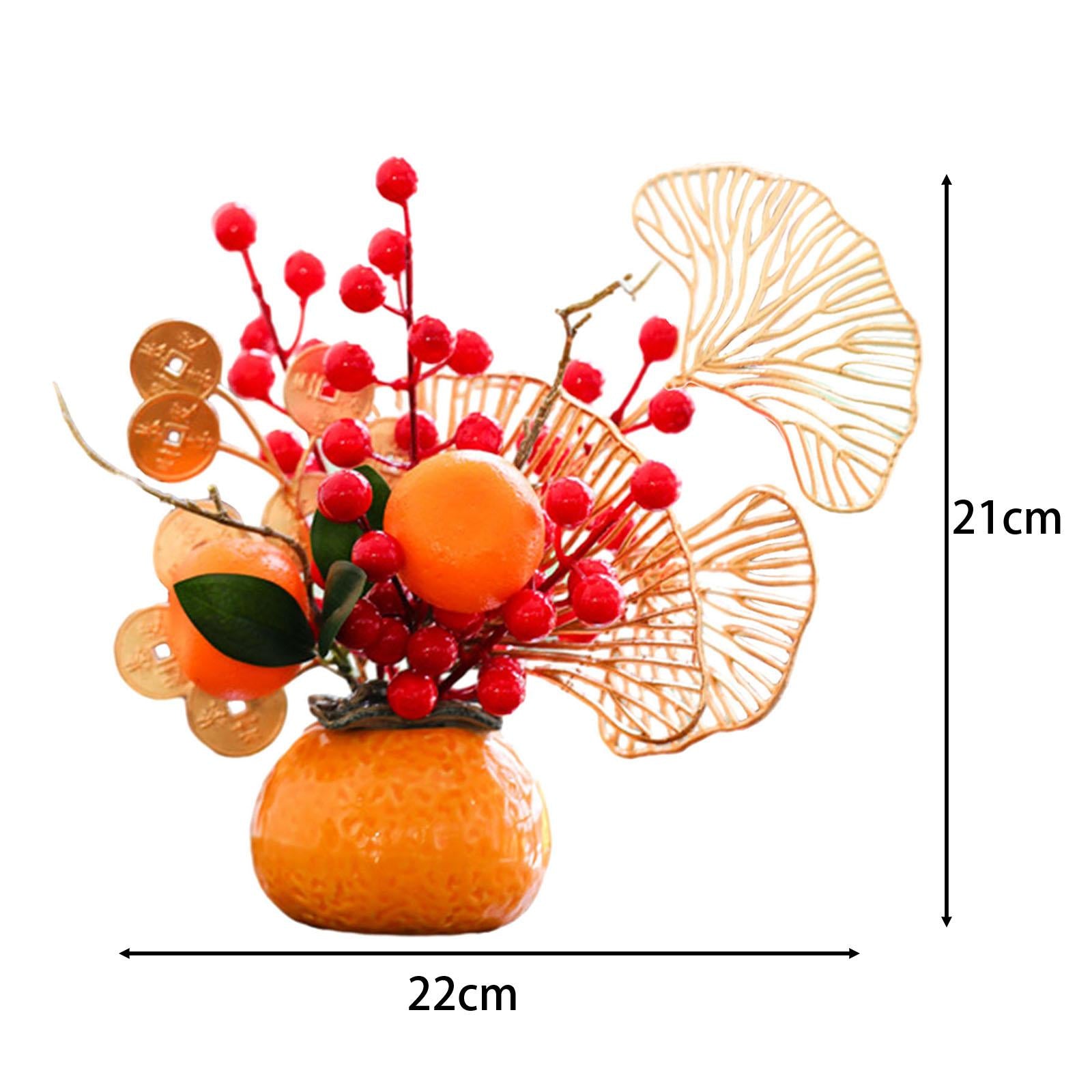 Artificial Flowers Plants Pots Bouquet New Year Pots for New Year Hotel Home Style C