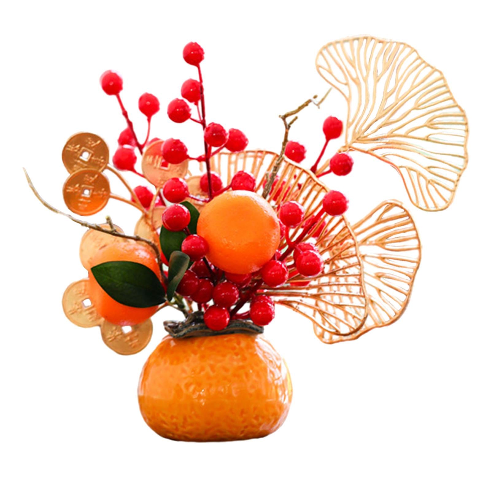 Artificial Flowers Plants Pots Bouquet New Year Pots for New Year Hotel Home Style C