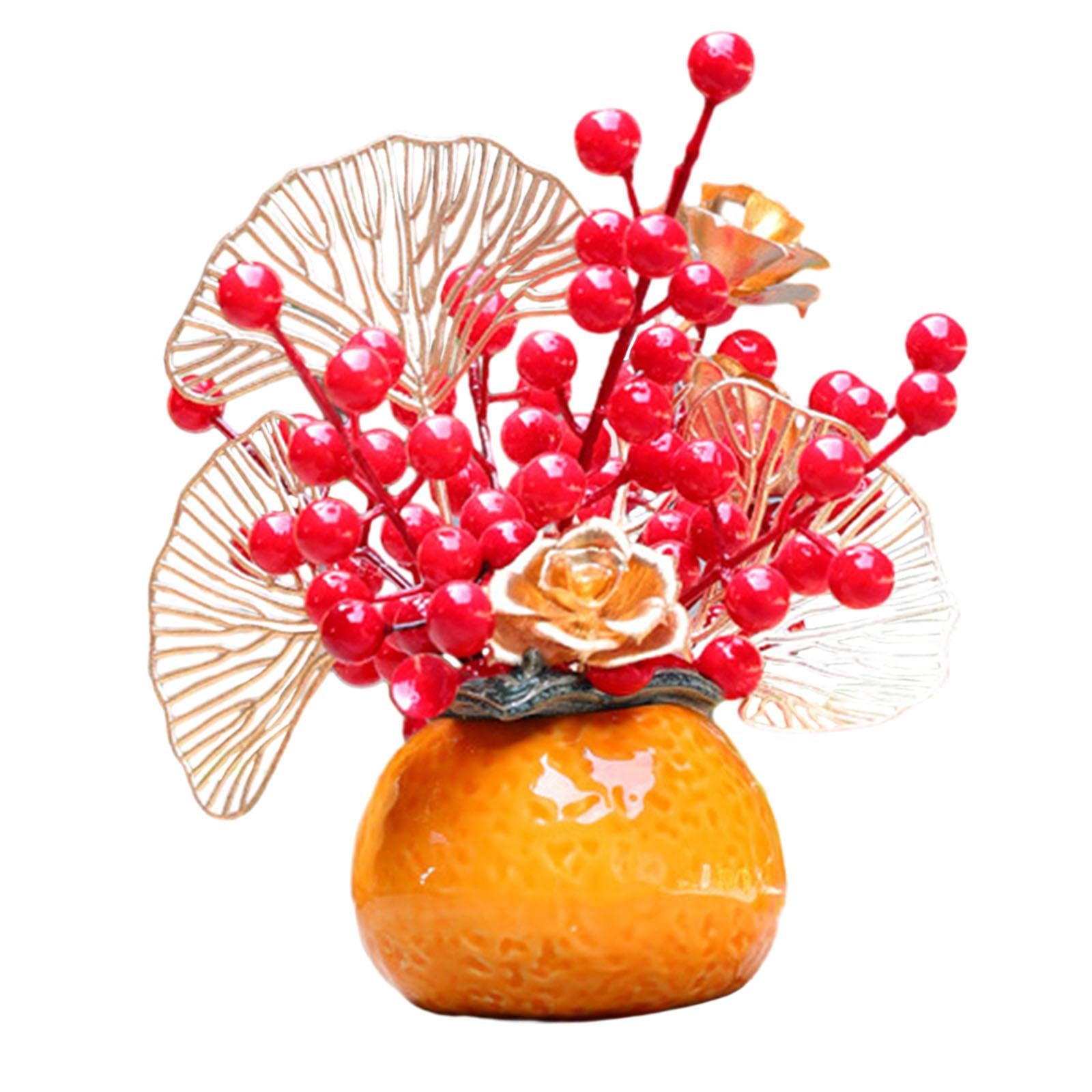 Artificial Flowers Plants Pots Bouquet New Year Pots for New Year Hotel Home Style D