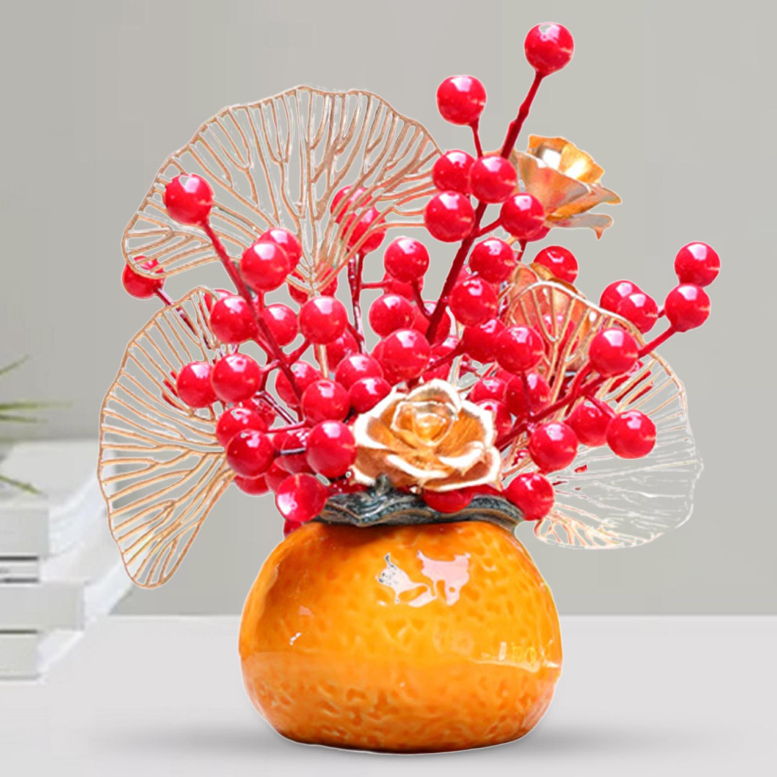 Artificial Flowers Plants Pots Bouquet New Year Pots for New Year Hotel Home Style D