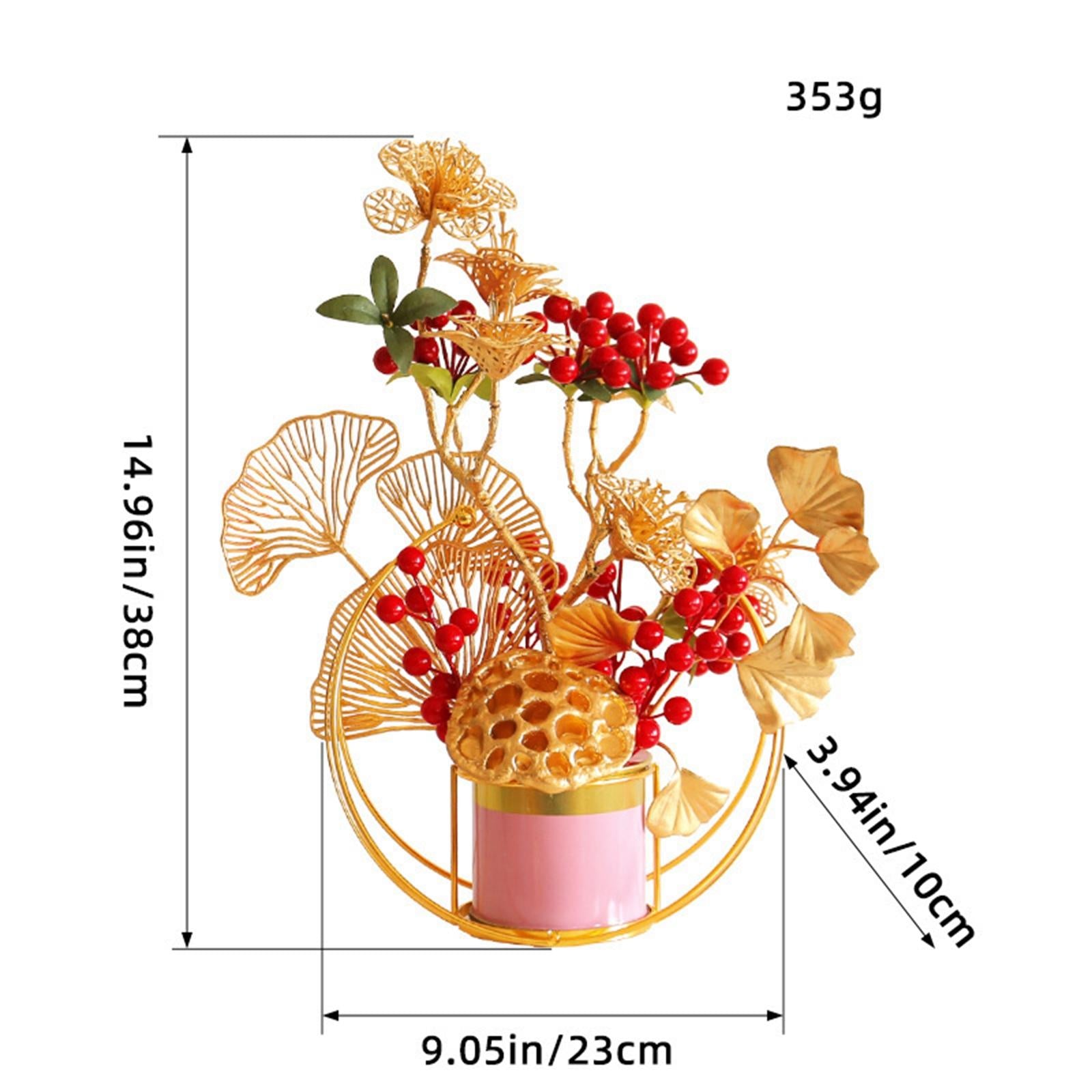 Chinese New Year Decorations Bonsai Plant Wedding Artificial Potted Flowers With Lotus Pod
