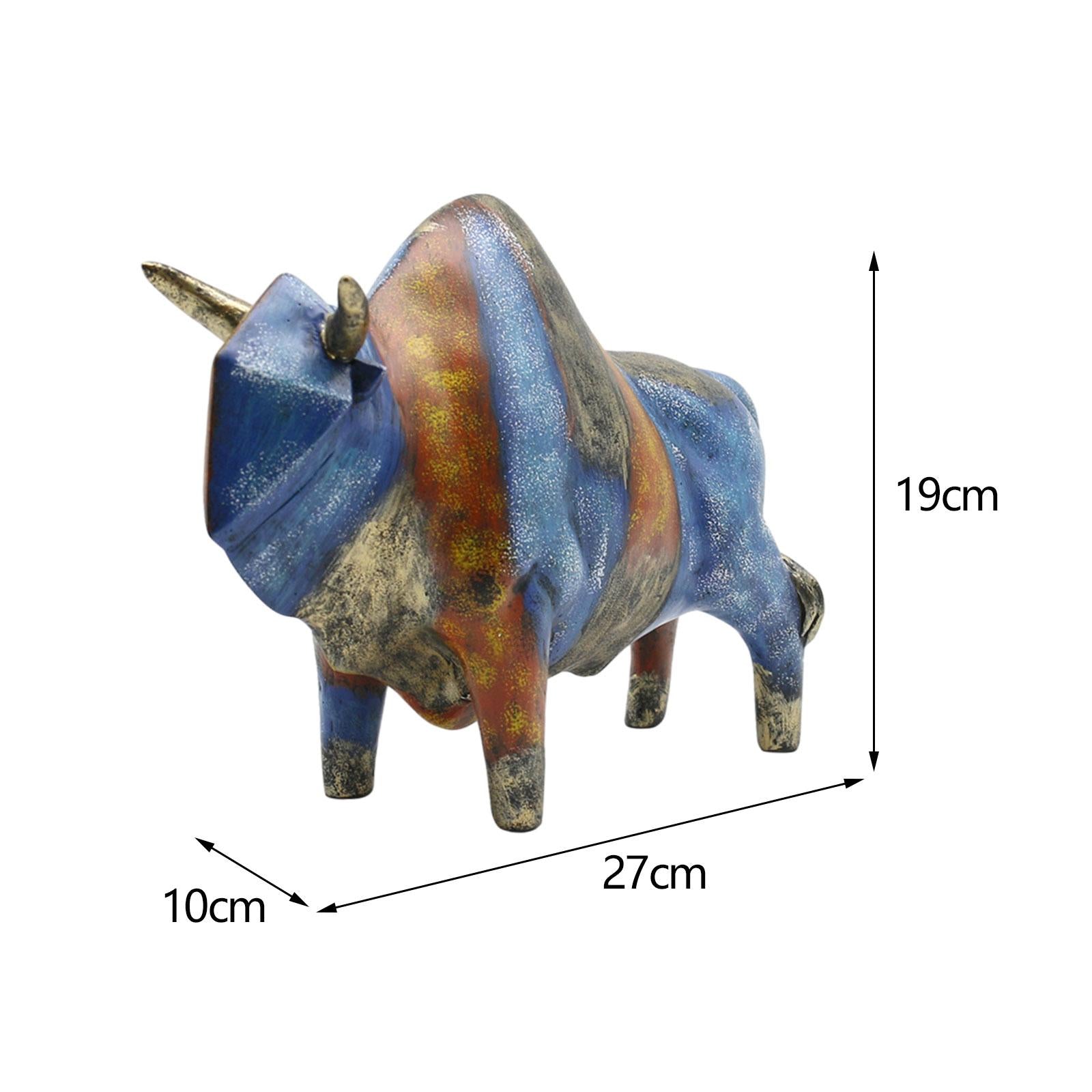 Bull Sculpture Decor Bull Ornament Ox Statue for Birthday Living Room Office