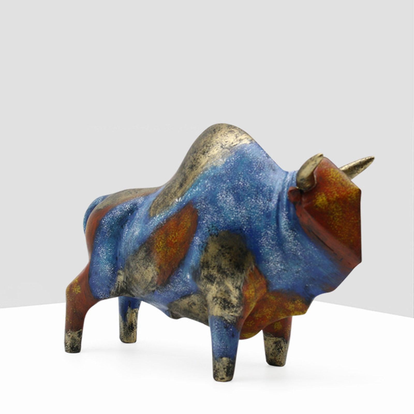 Bull Sculpture Decor Bull Ornament Ox Statue for Birthday Living Room Office