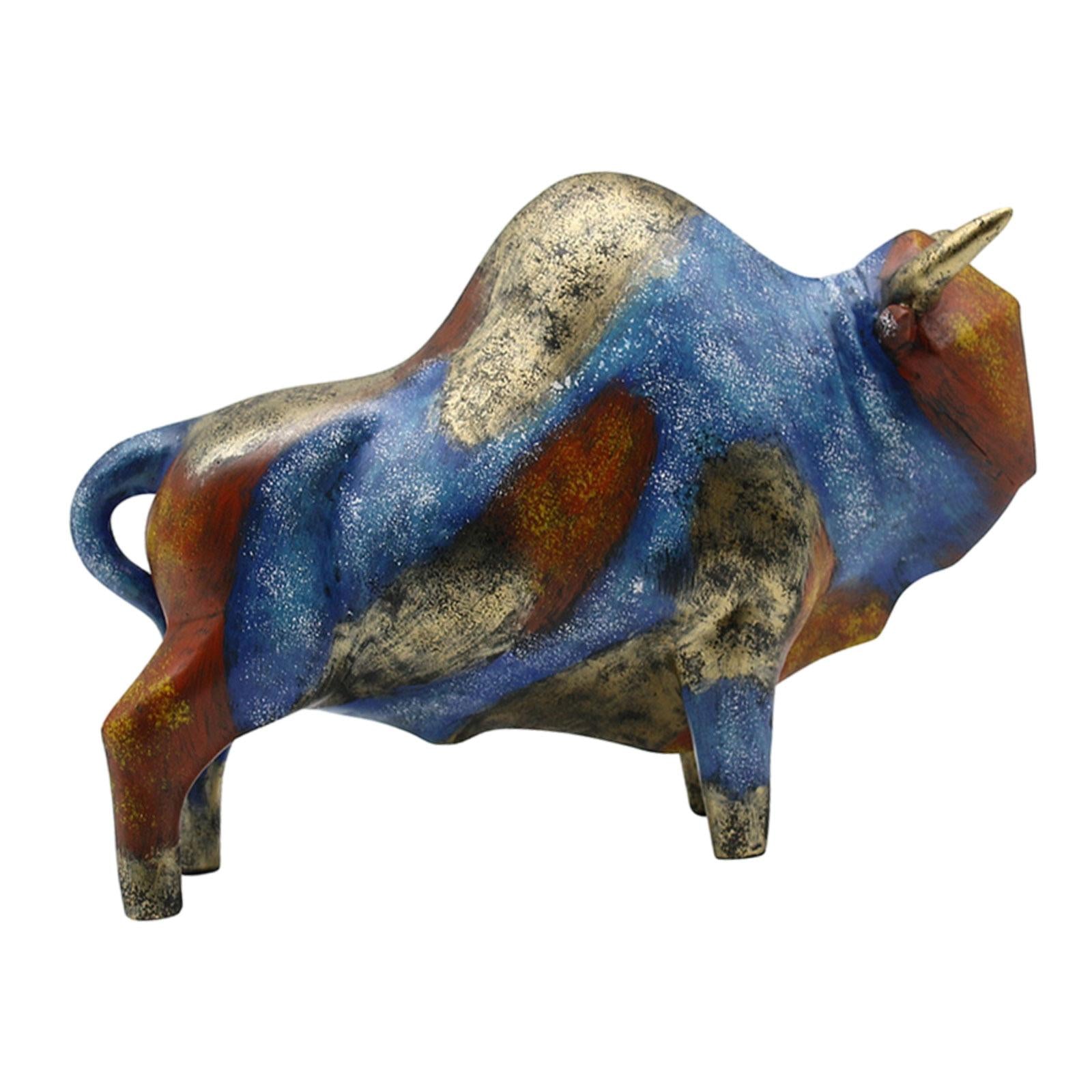 Bull Sculpture Decor Bull Ornament Ox Statue for Birthday Living Room Office