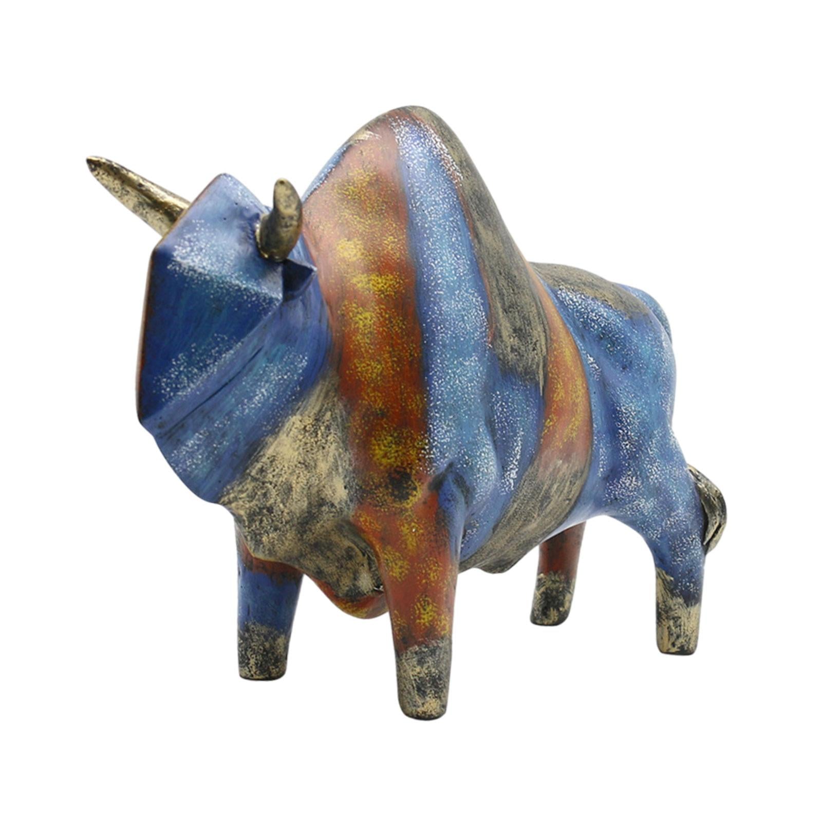 Bull Sculpture Decor Bull Ornament Ox Statue for Birthday Living Room Office