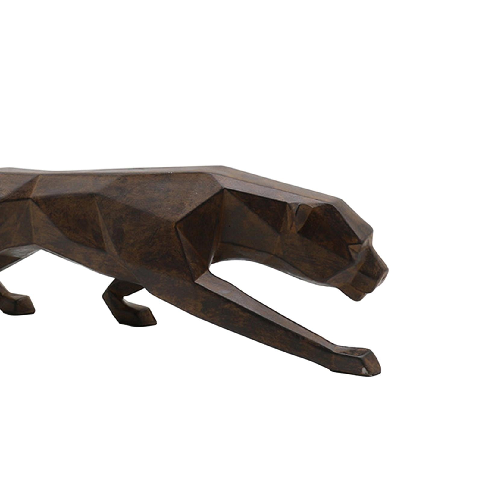 Leopard Figurine Minimalist Resin Modern Statue for Living Room Cabinet Desk