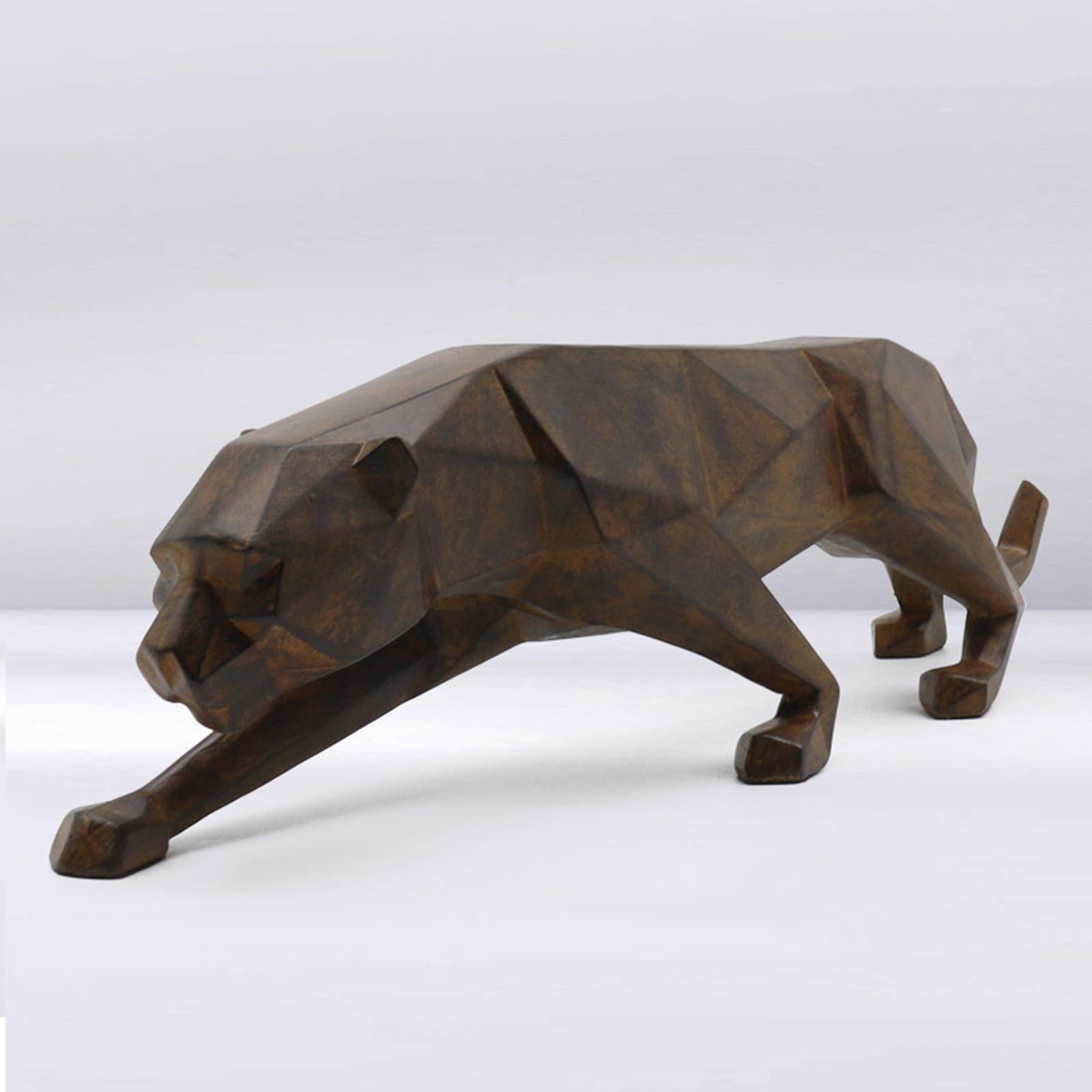 Leopard Figurine Minimalist Resin Modern Statue for Living Room Cabinet Desk
