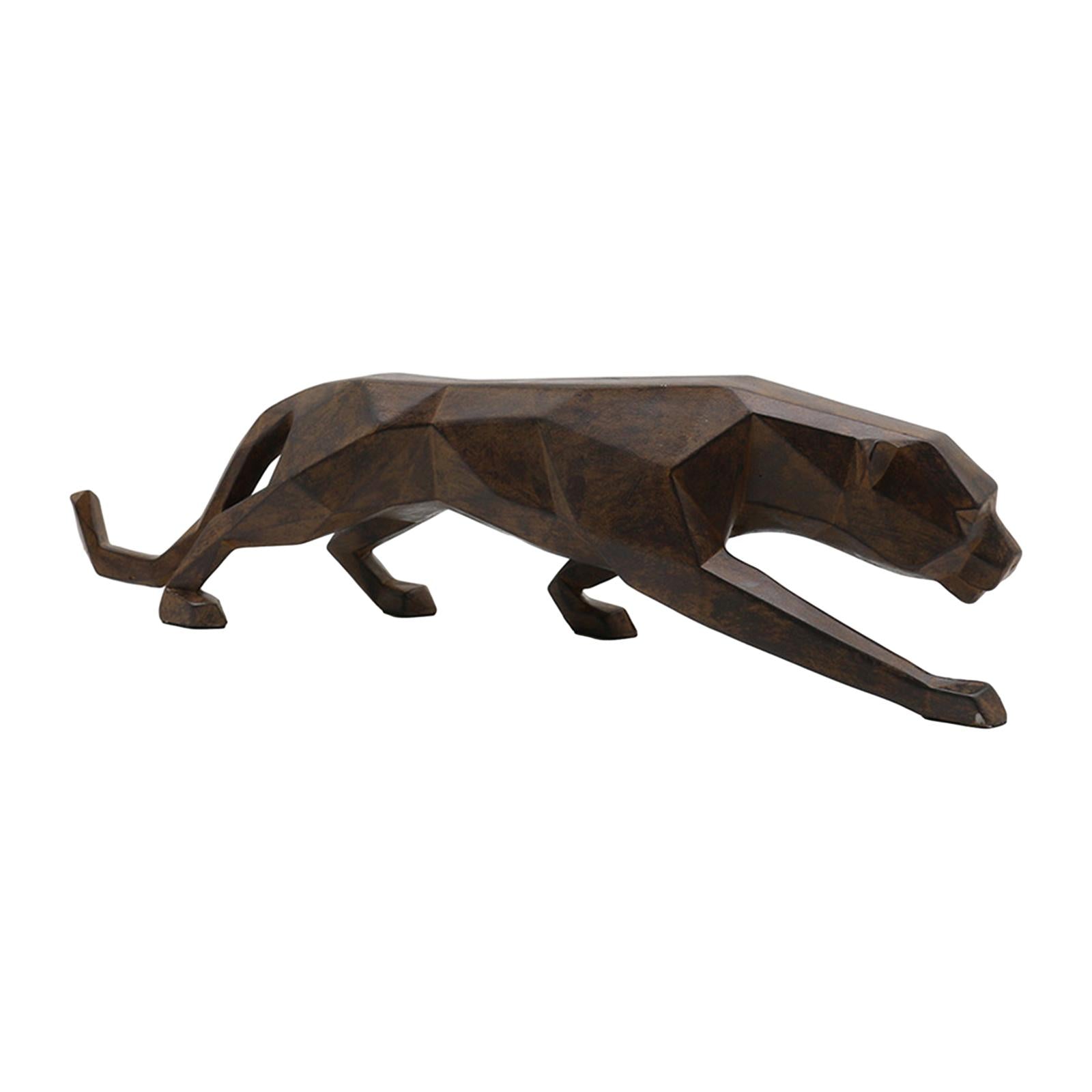 Leopard Figurine Minimalist Resin Modern Statue for Living Room Cabinet Desk