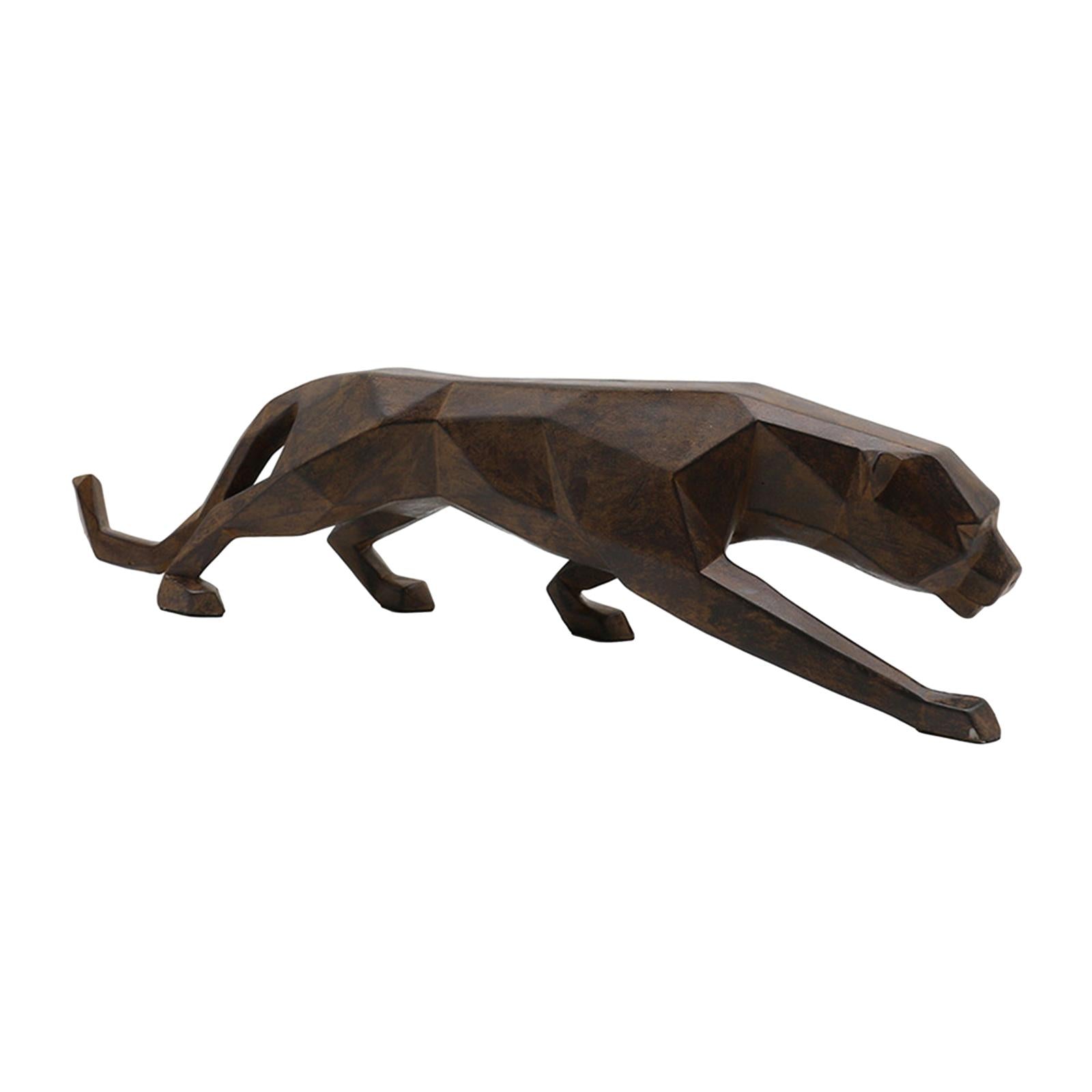 Leopard Figurine Minimalist Resin Modern Statue for Living Room Cabinet Desk
