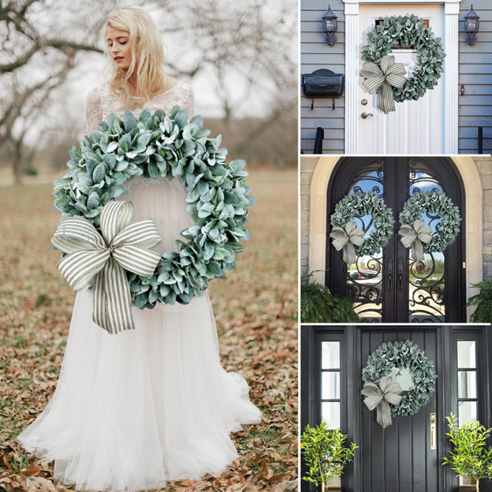Artificial Green Leaves Wreath Plant Garland for Wall New Year Wedding Decor