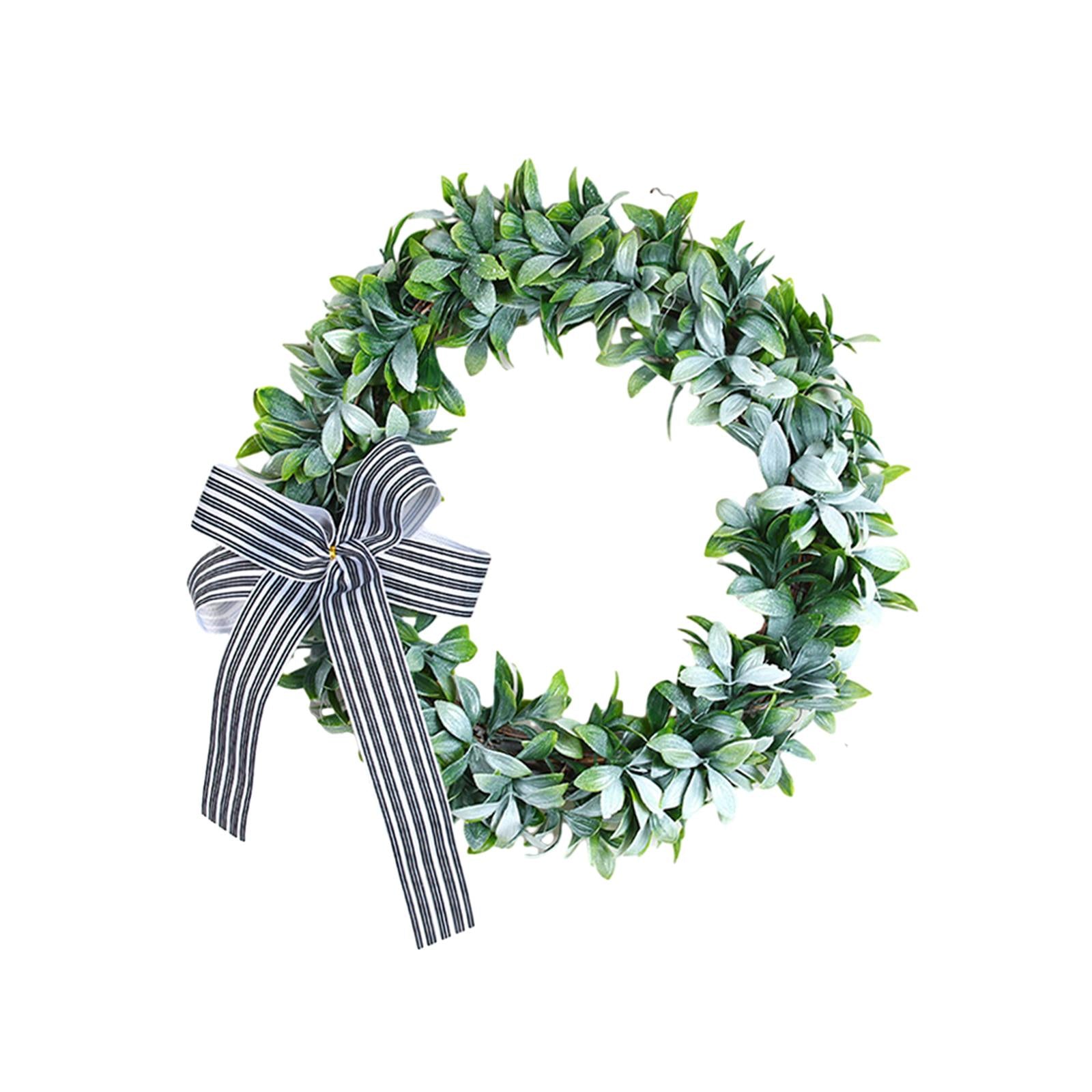 Artificial Green Leaves Wreath Plant Garland for Wall New Year Wedding Decor