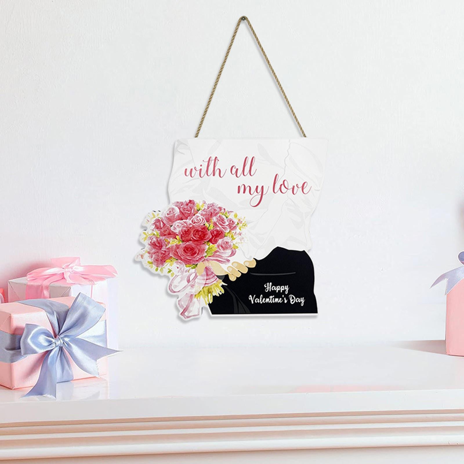 Valentines Door Sign Durable Rustic Wall Plaque for Anniversary Wedding Wall