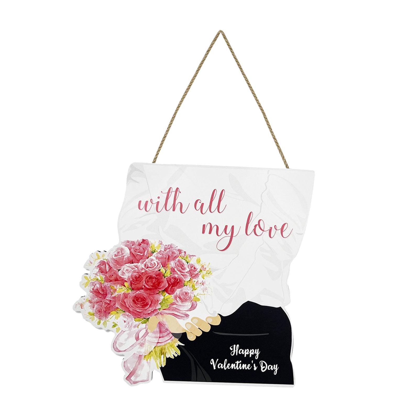 Valentines Door Sign Durable Rustic Wall Plaque for Anniversary Wedding Wall