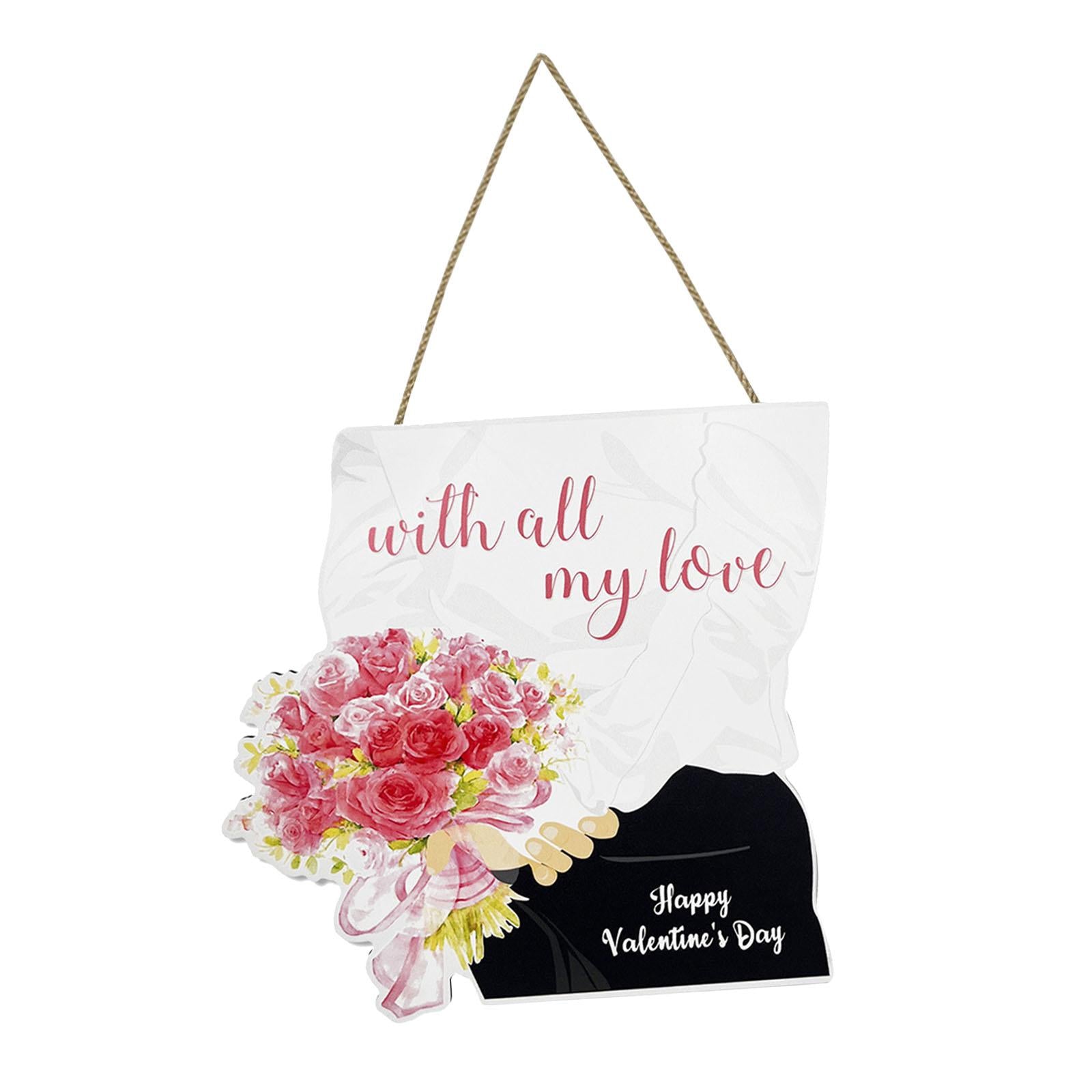 Valentines Door Sign Durable Rustic Wall Plaque for Anniversary Wedding Wall