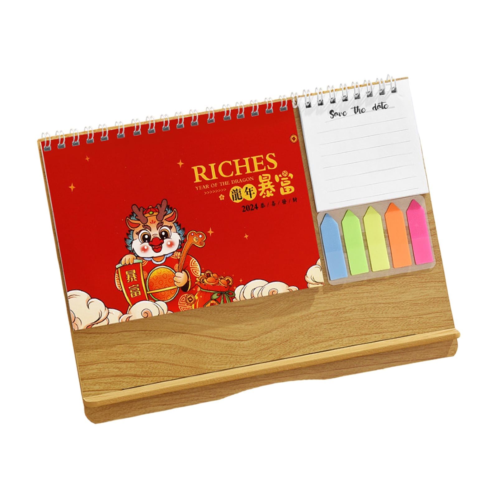 Desktop Calendar 2024 Personal Daily Planner Calendar Standing Flip Calendar Style E