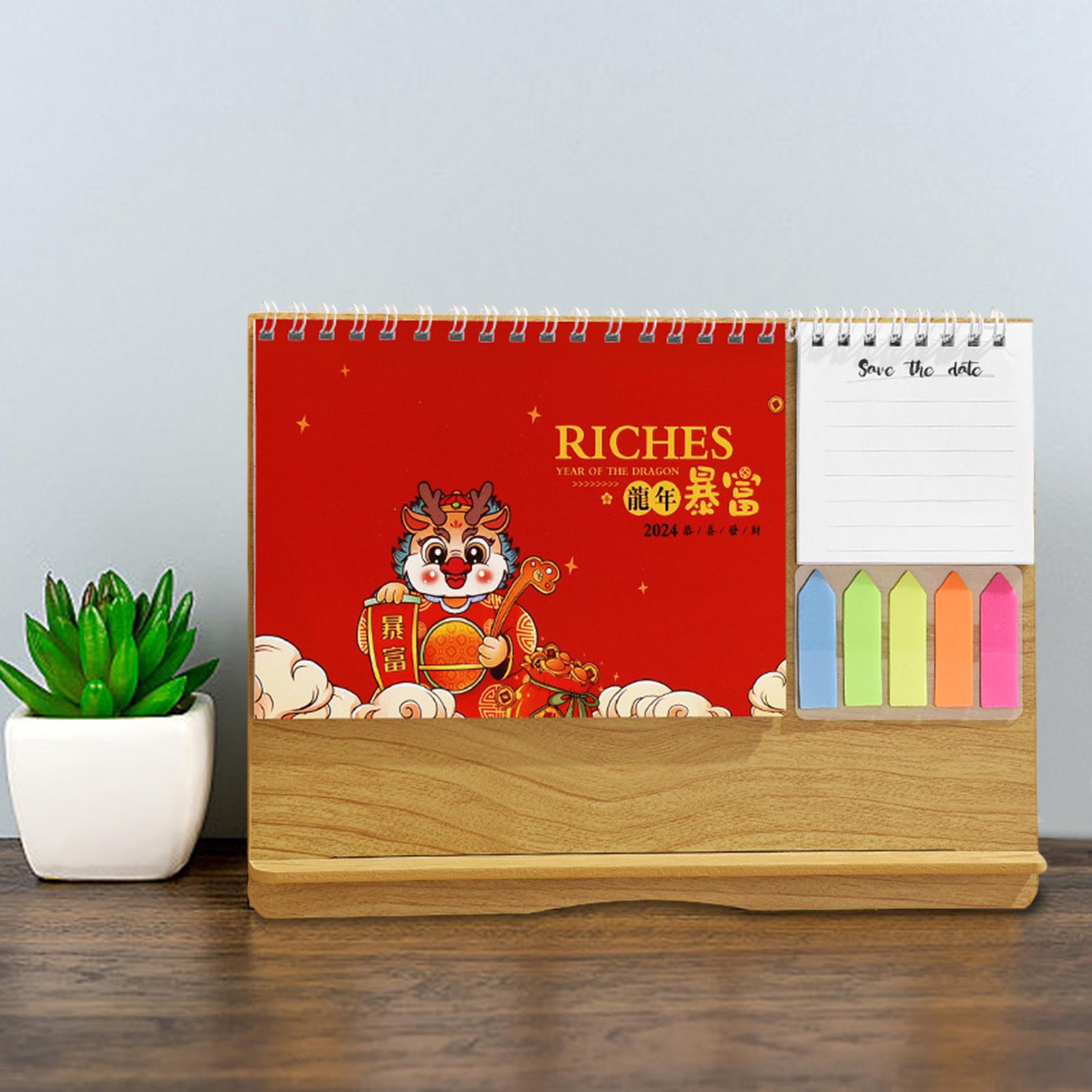 Desktop Calendar 2024 Personal Daily Planner Calendar Standing Flip Calendar Style E